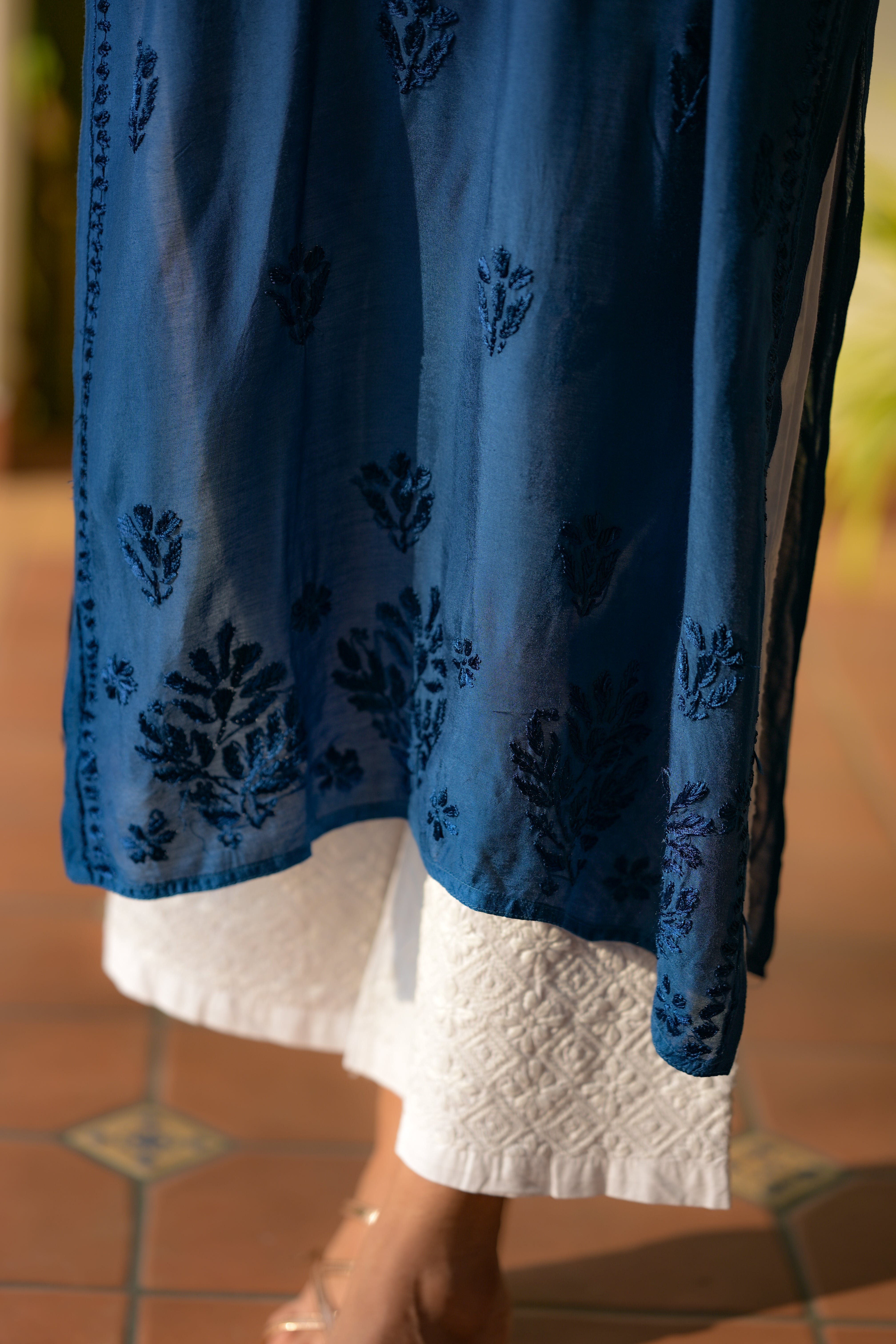 Muslin Chikankari kurti