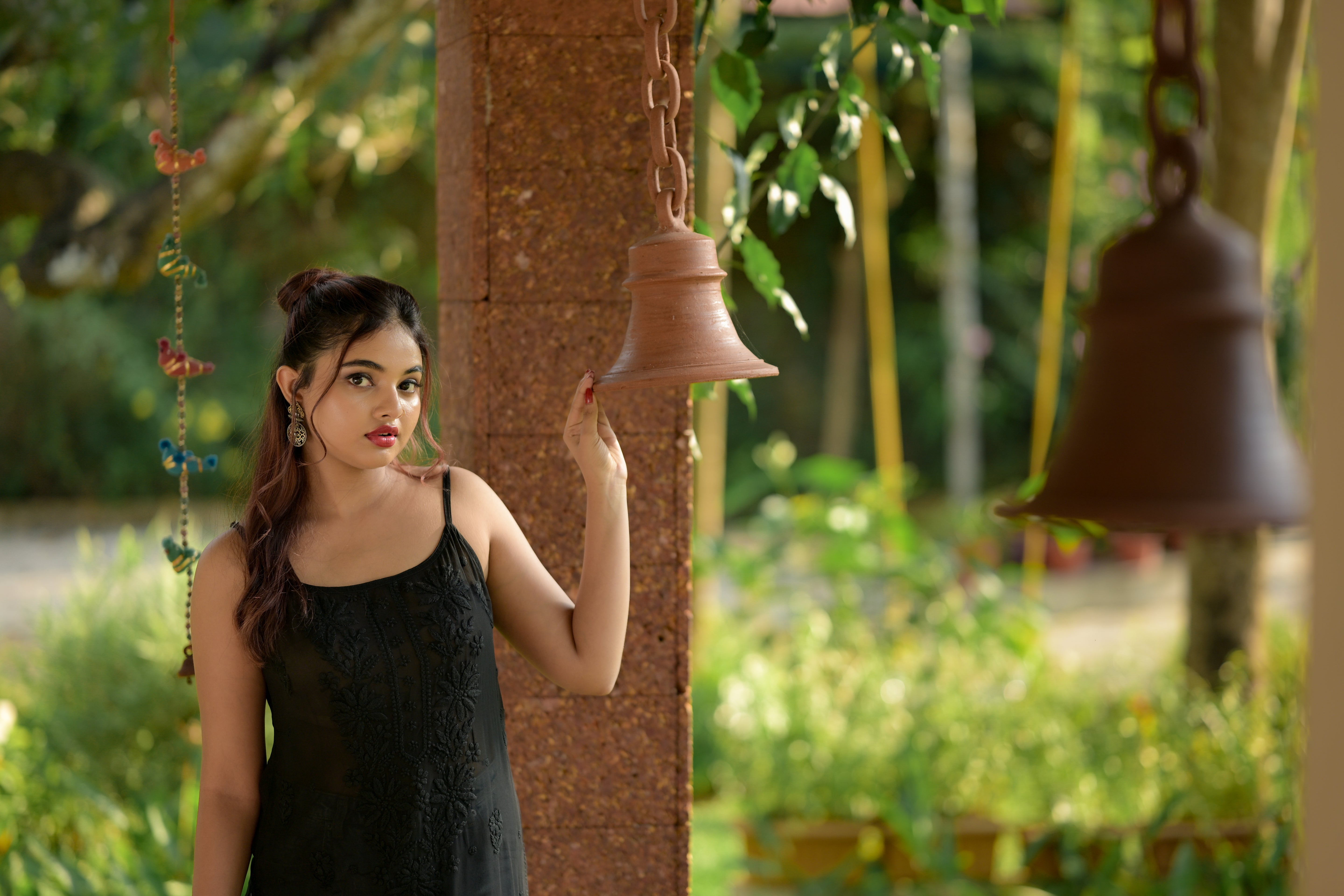 Black Mist Viscose Chikankari Strap Kurti