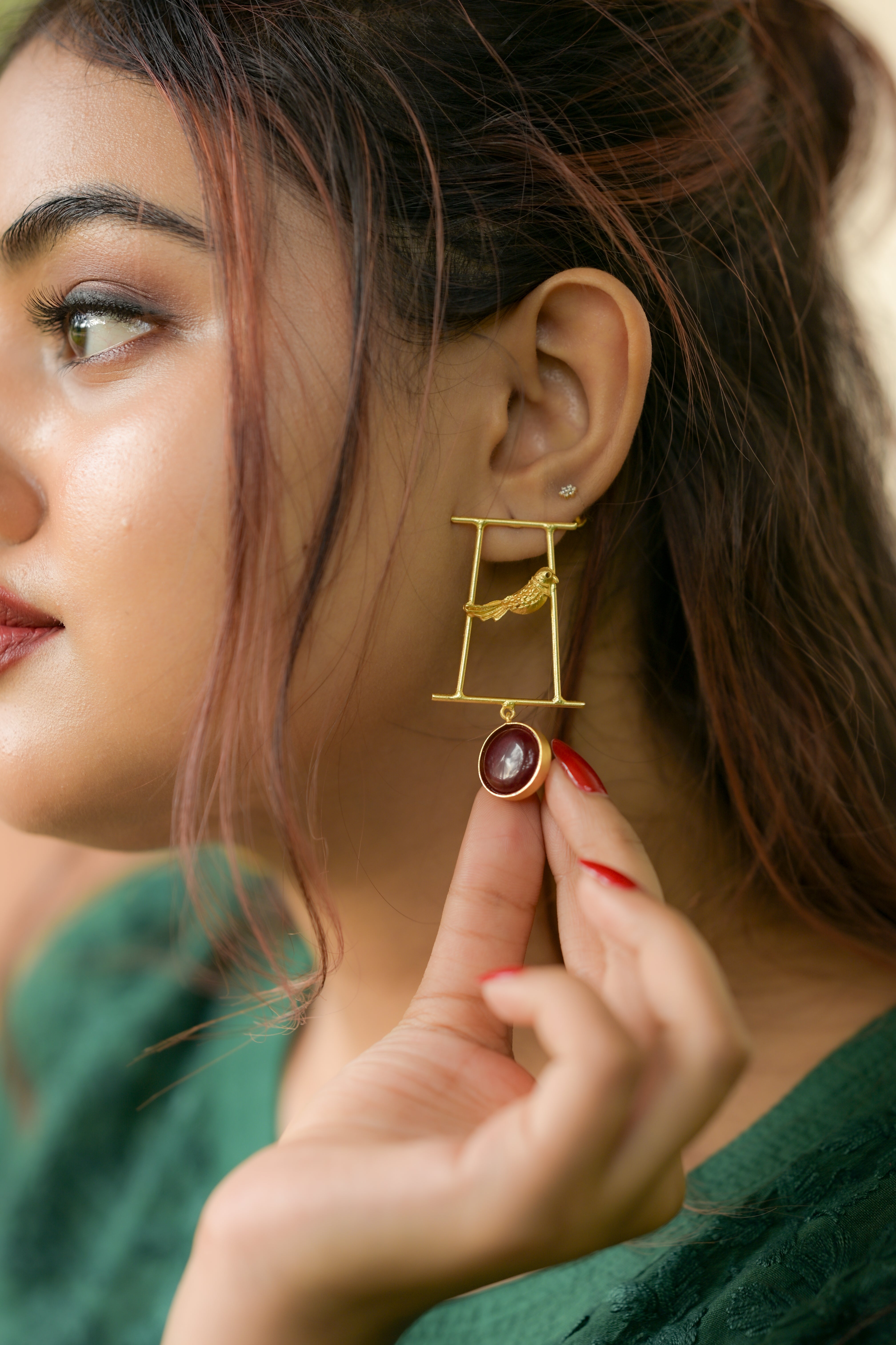 Ruby Bird earrings