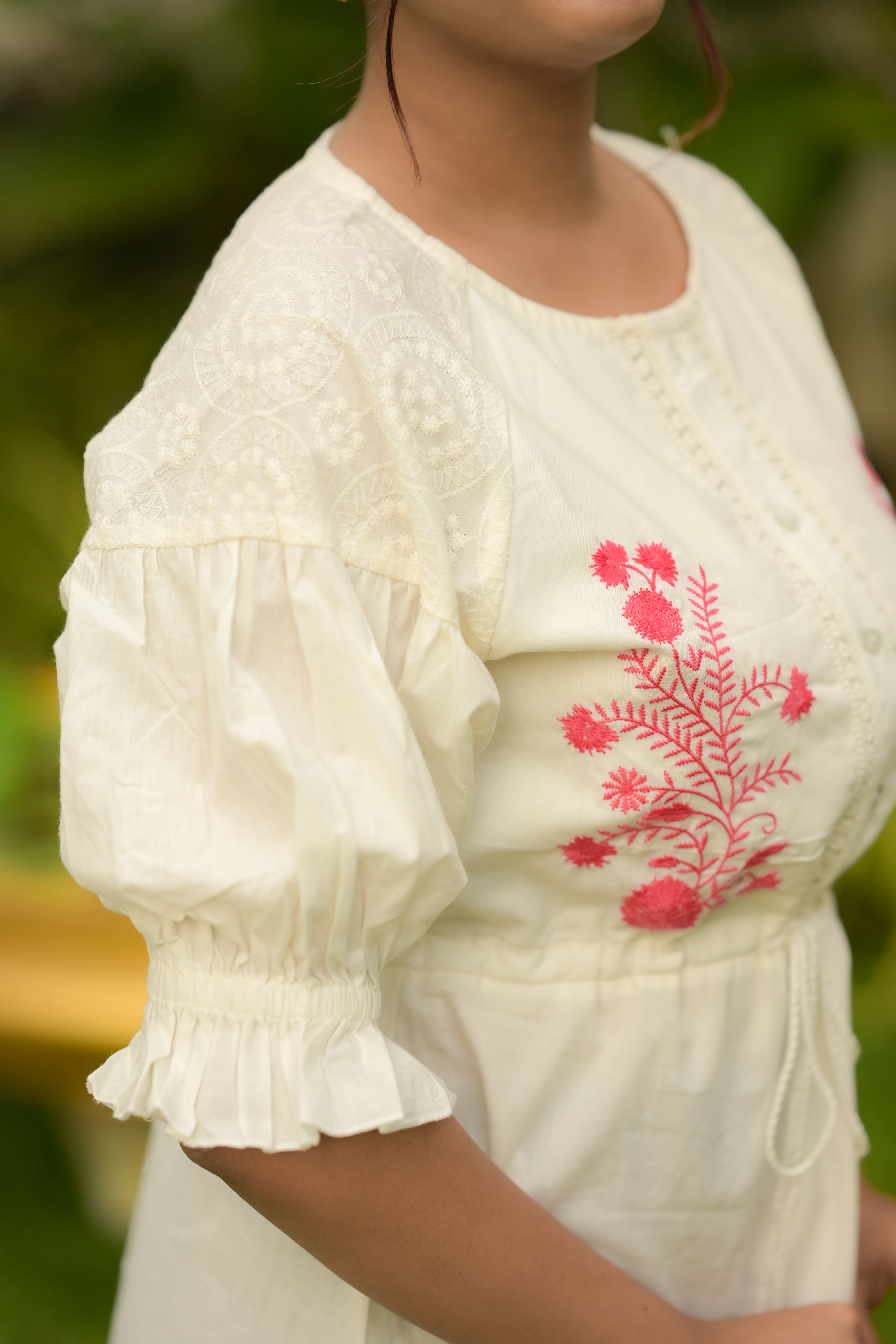 Ivory Pink Bloom Dress