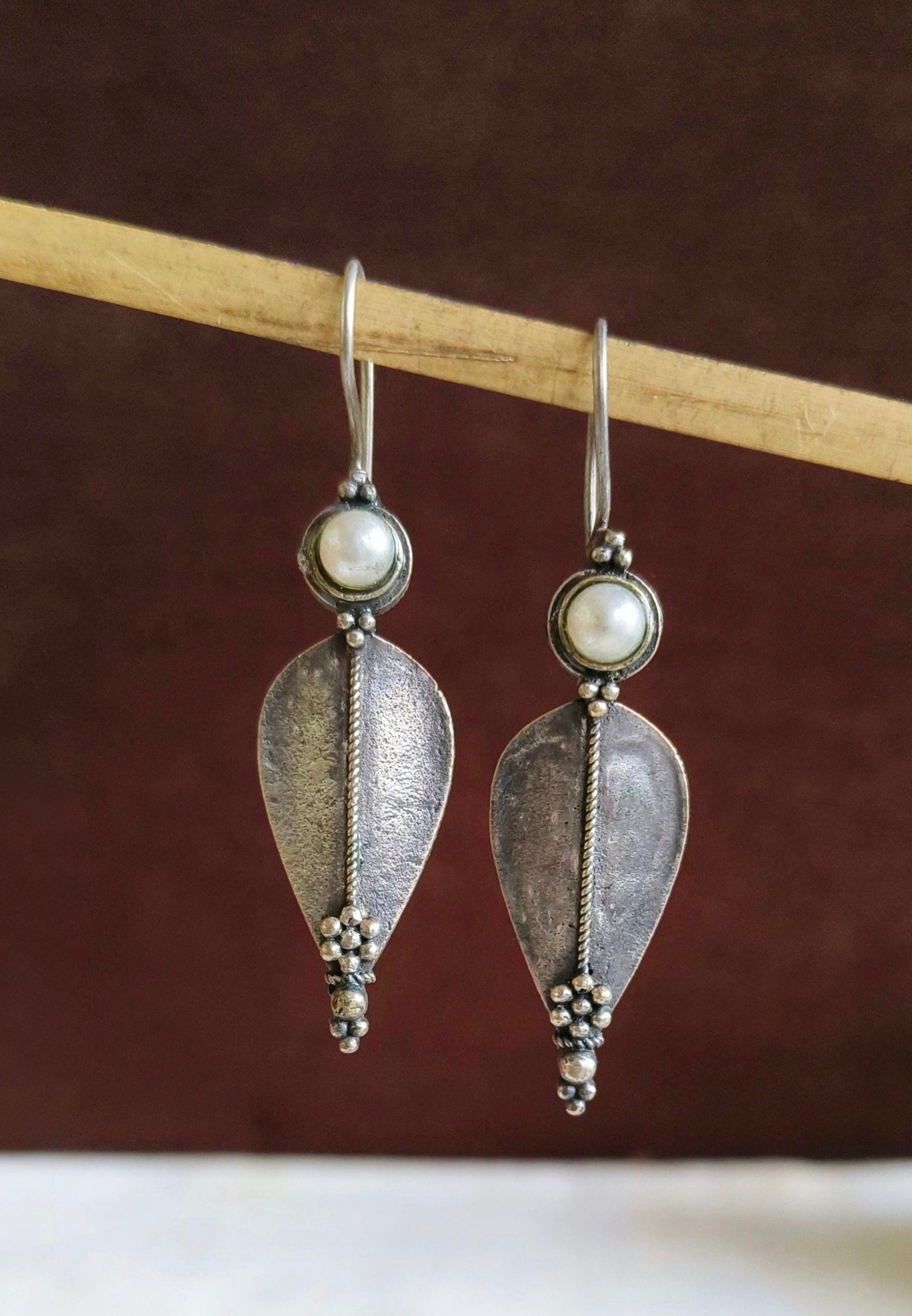 Pearl Leaf Dangles