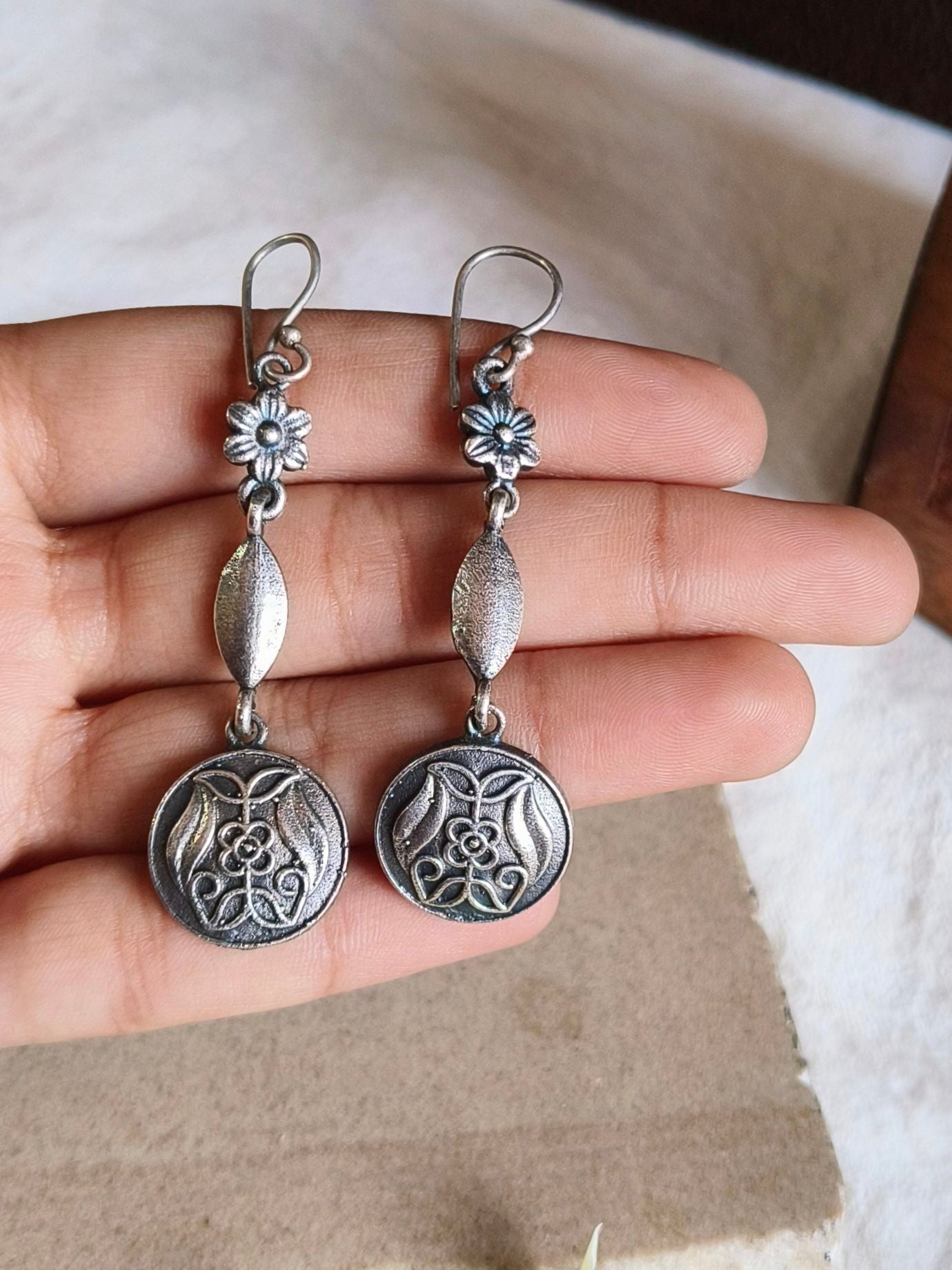 Floral Coin Dangles