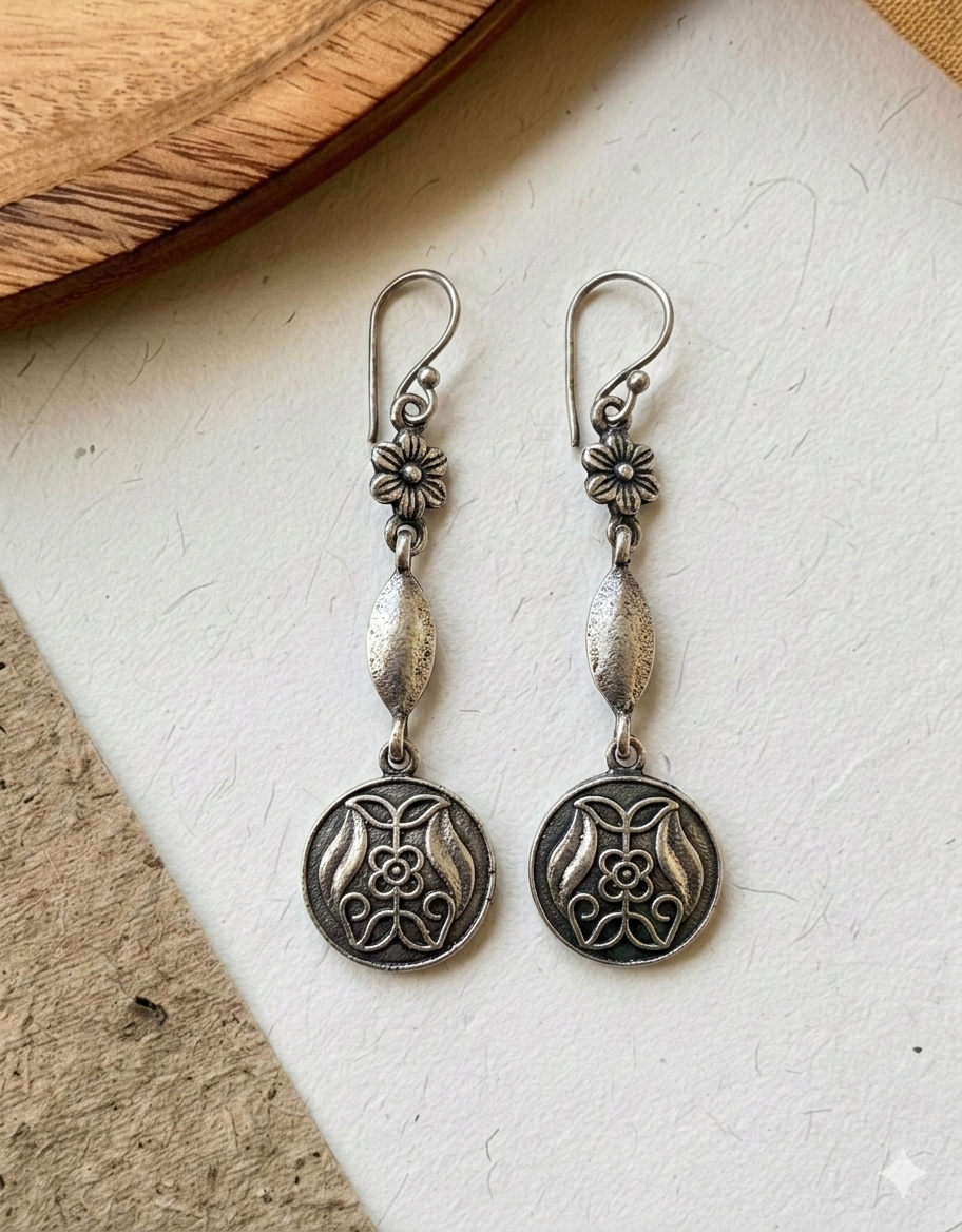 Floral Coin Dangles