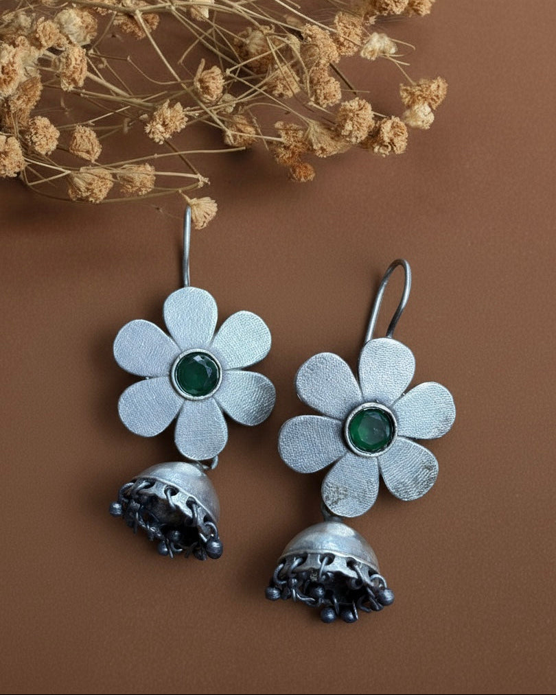 Emerald Bloom Drop Earrings