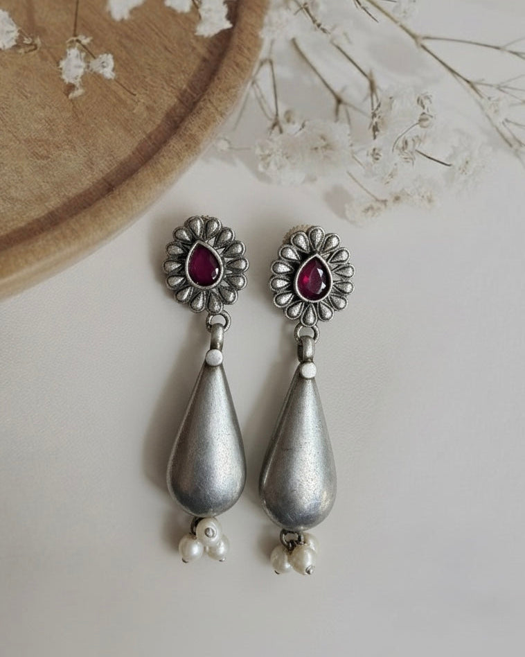 Ruby Dewdrop Earrings