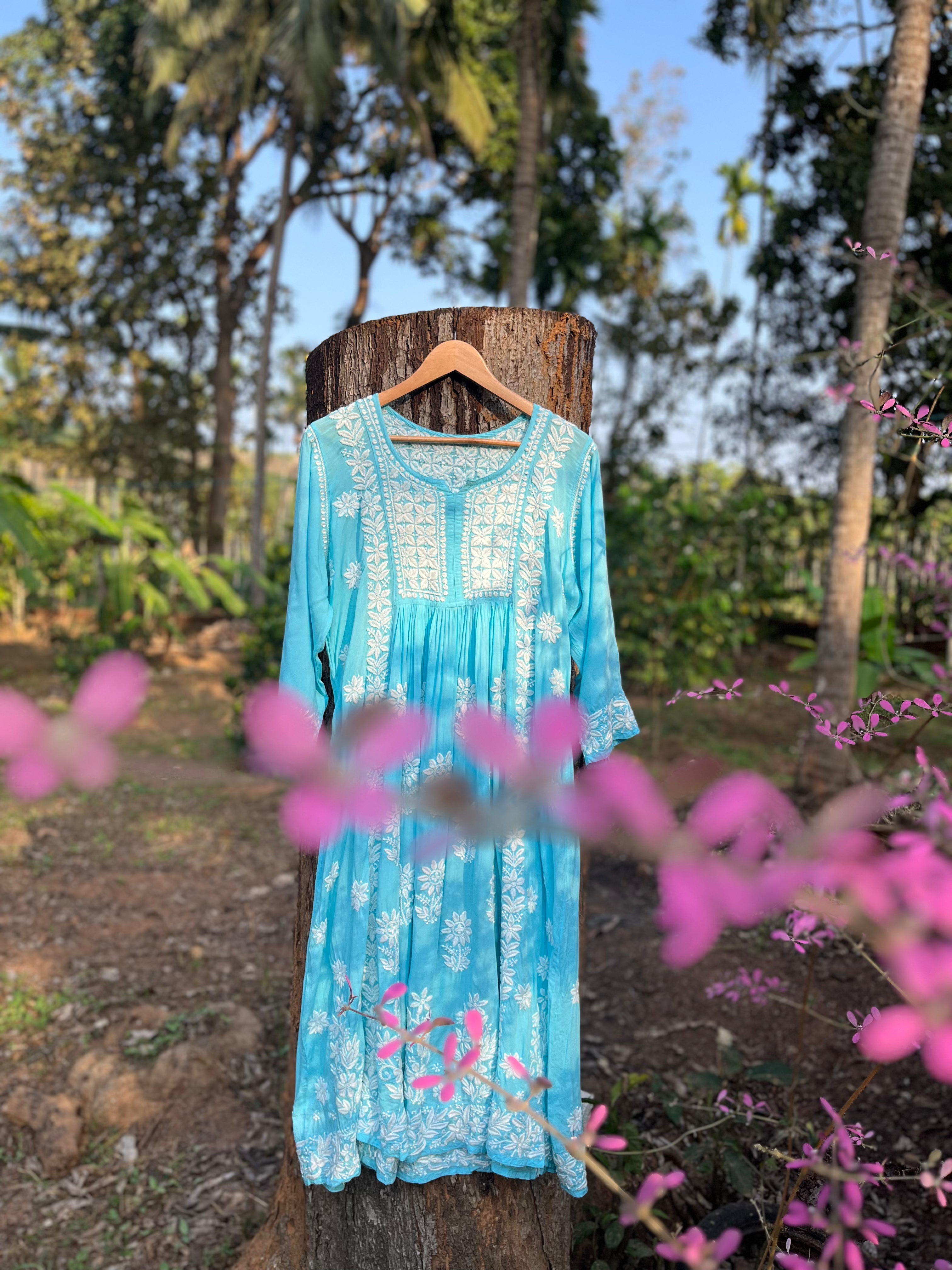 Modal Chikankari Nyra cut dress