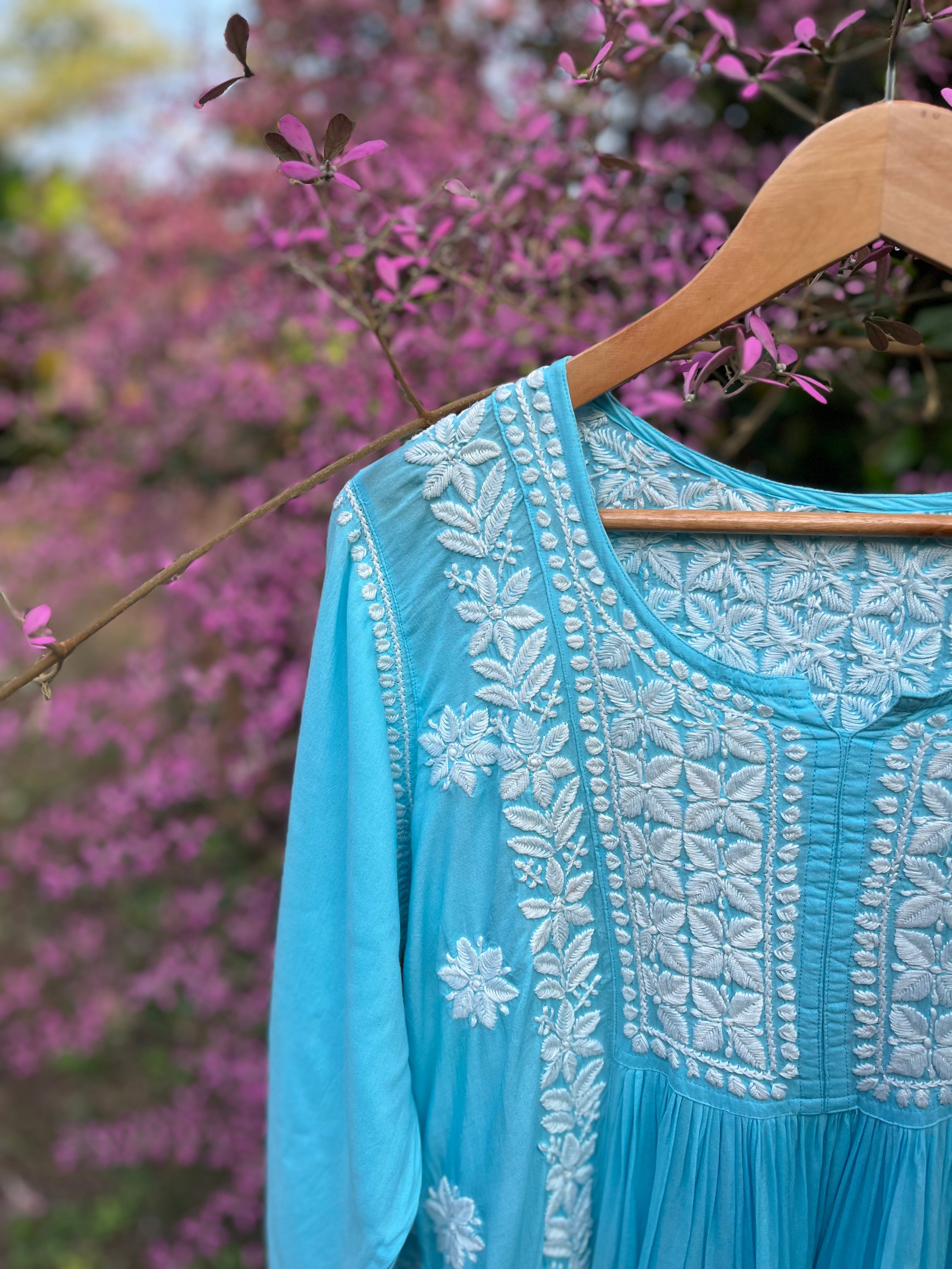 Modal Chikankari Nyra cut dress