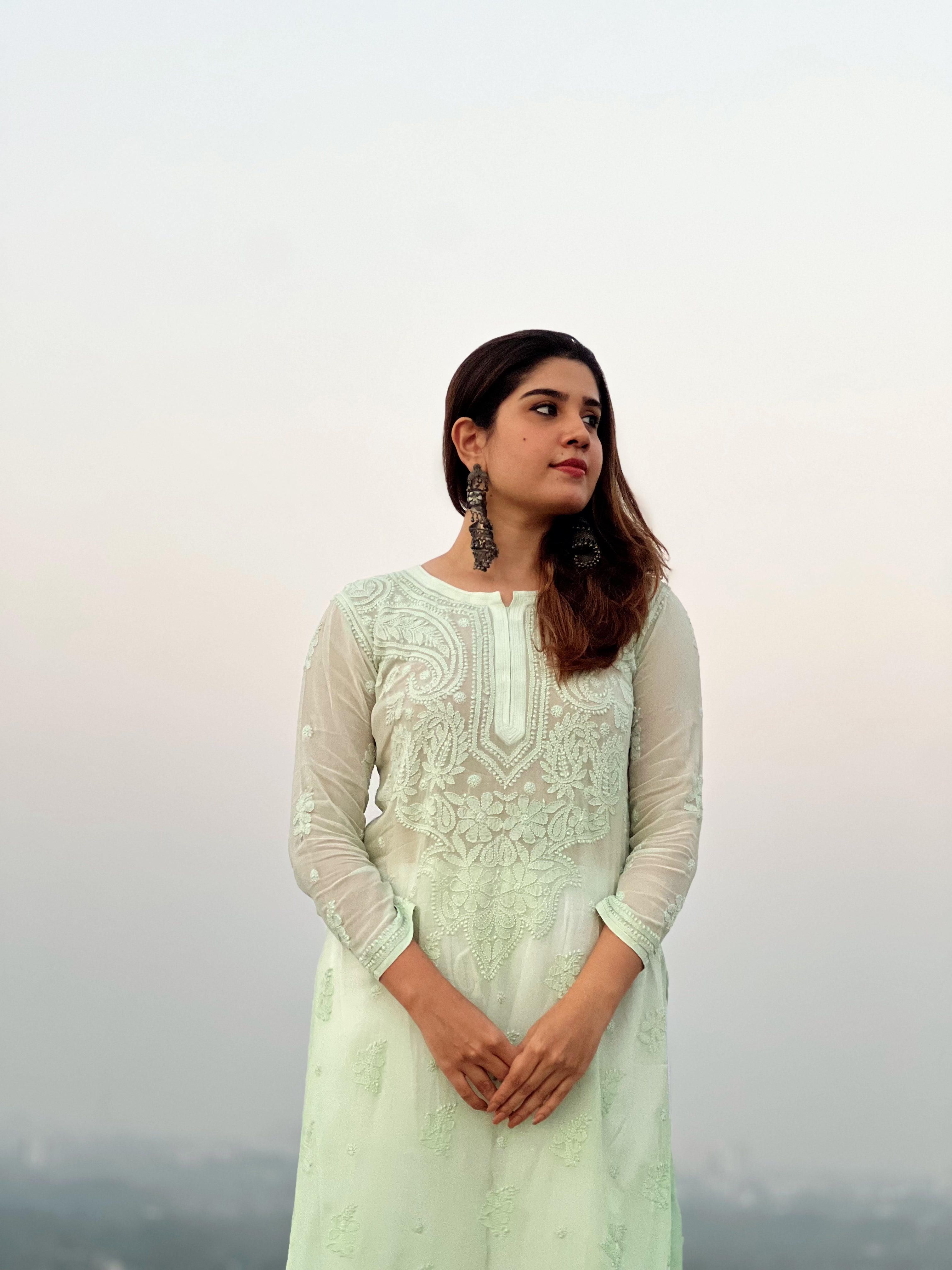Viscose Chikankari Kurti