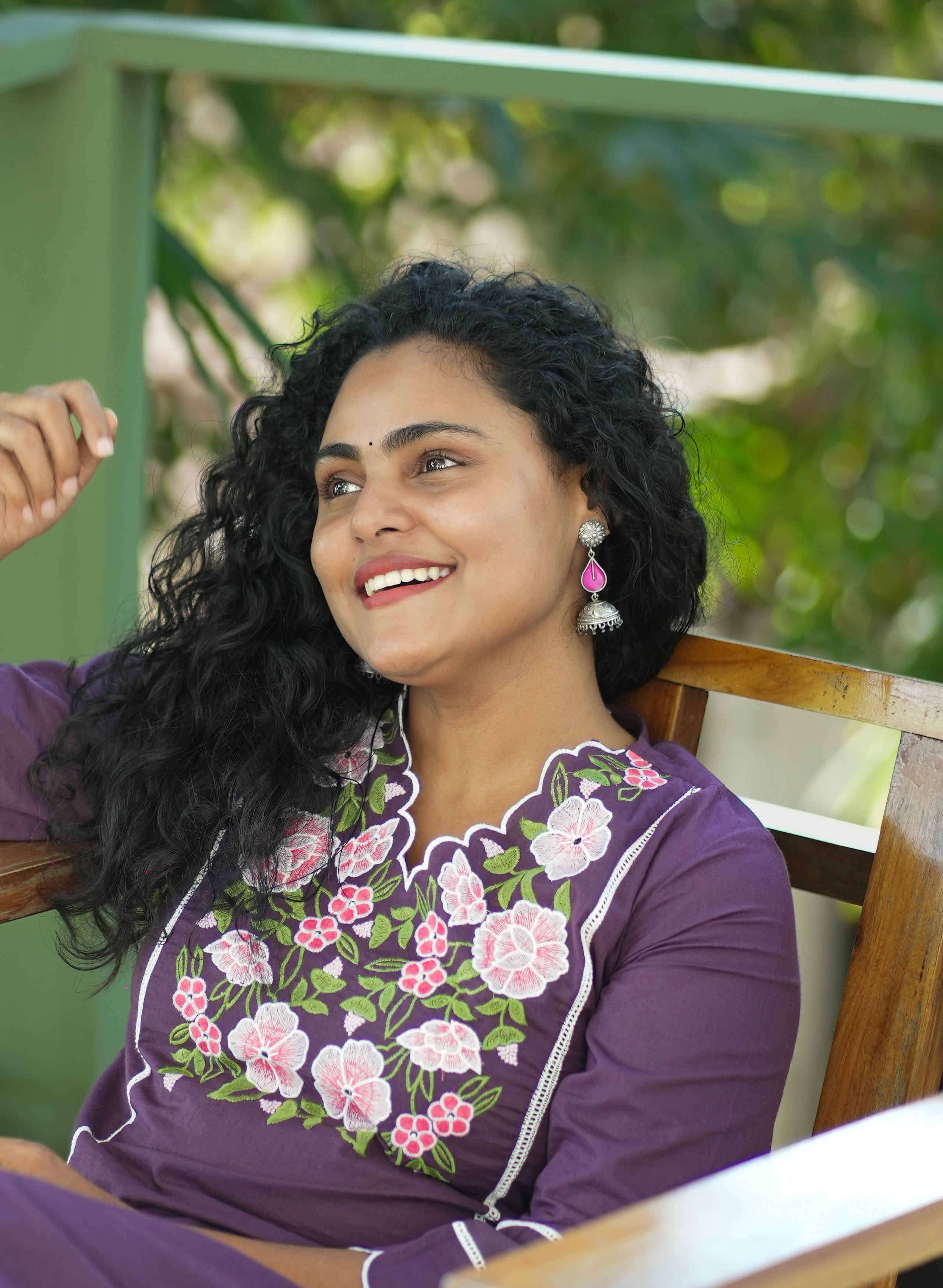 Fuschia Raindrop jhumkas