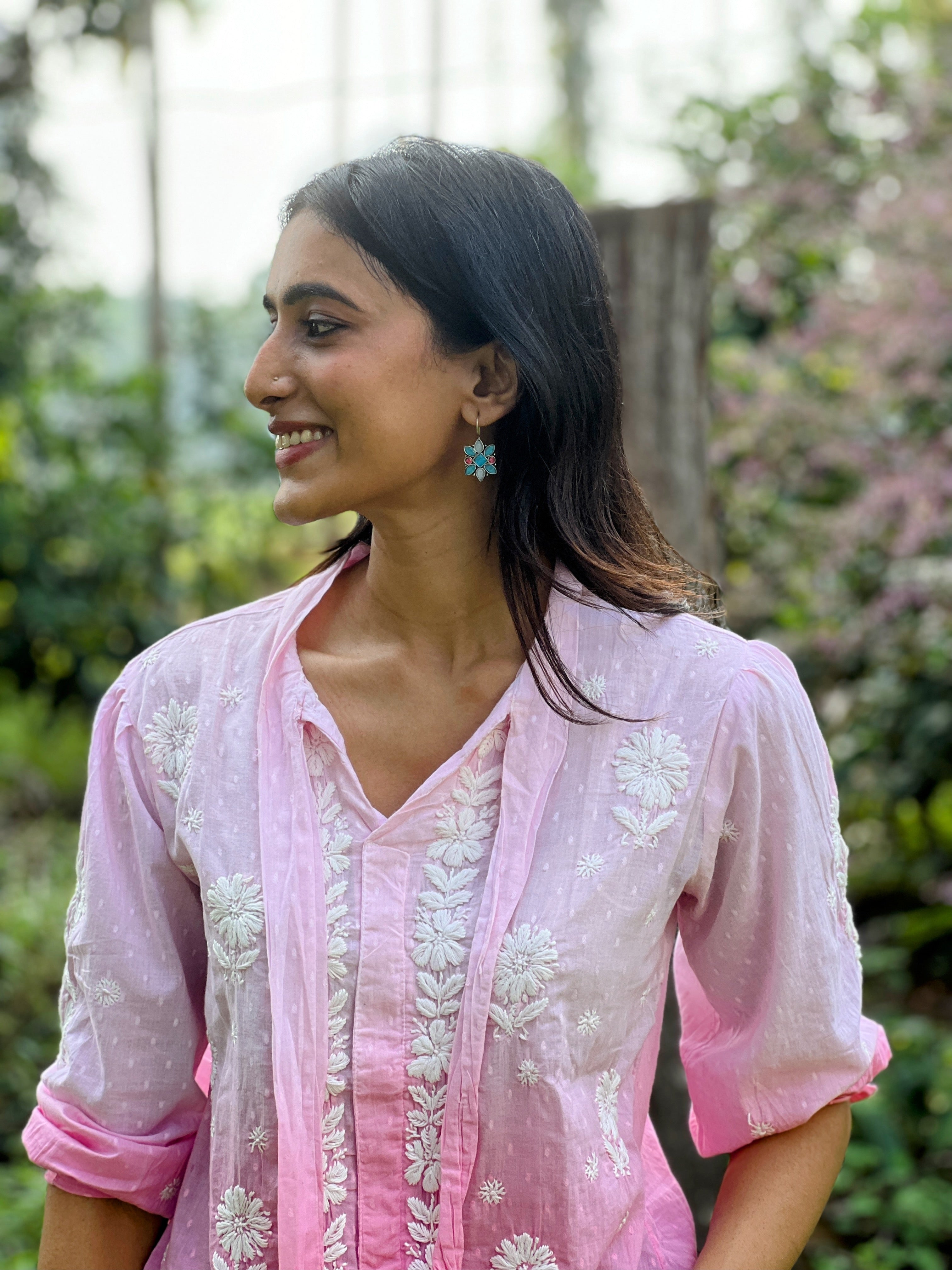 Contemporary Chikankari Cotton Dobby Shirt