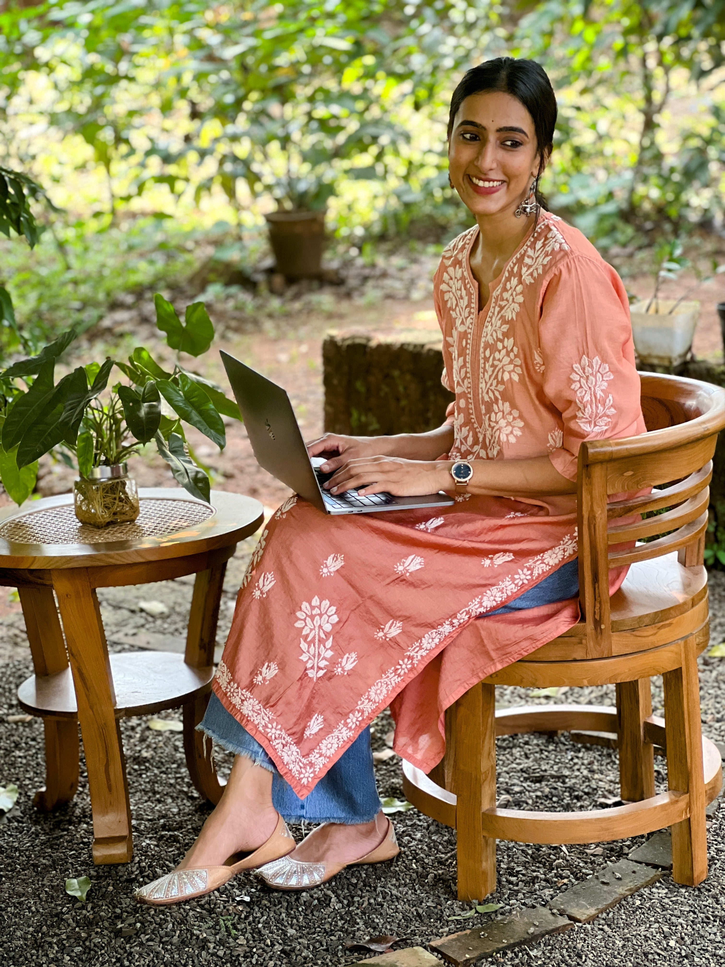 Pure Chanderi Straight Kurti