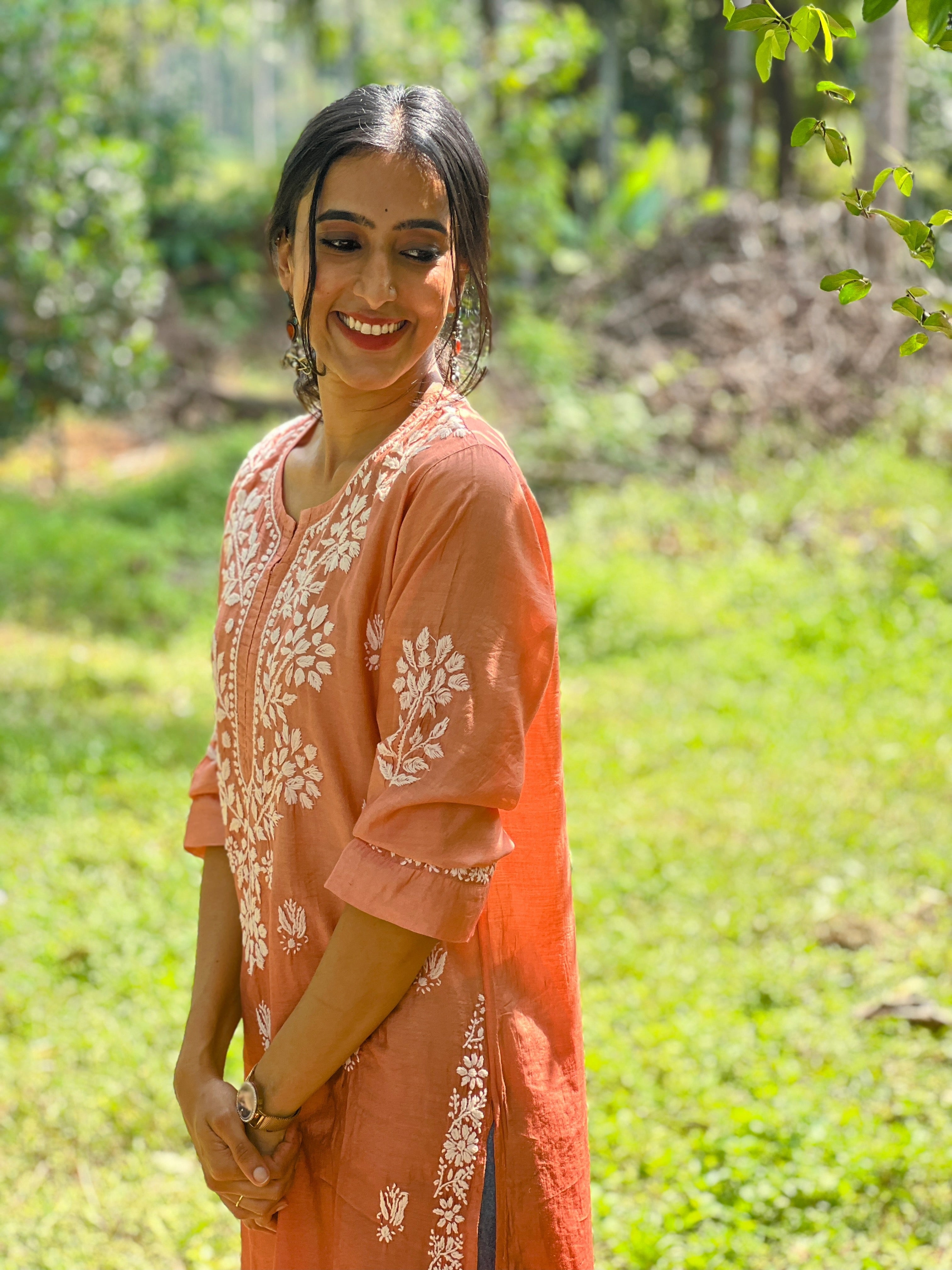 Pure Chanderi Straight Kurti