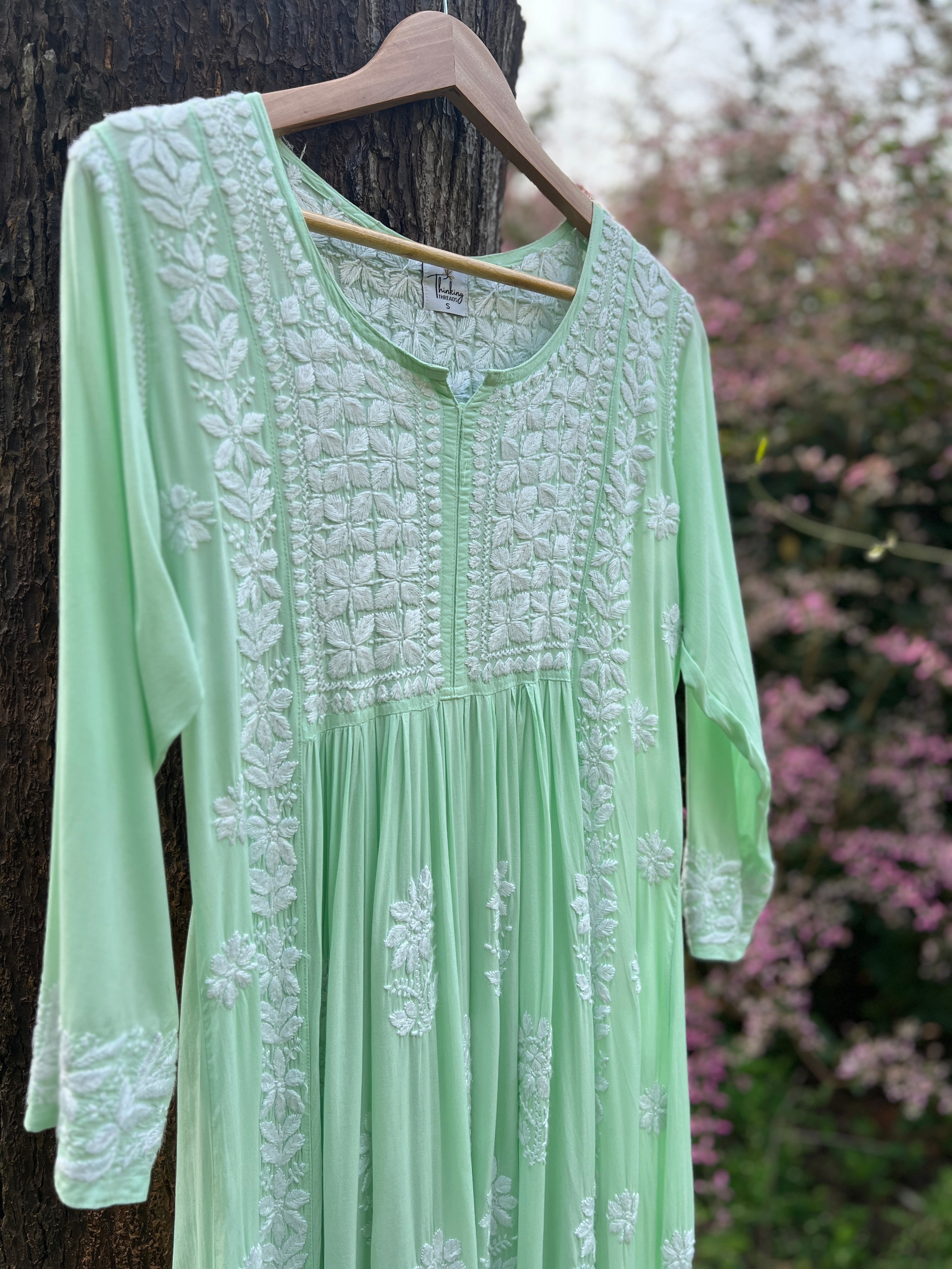 Modal Chikankari Nyra cut dress