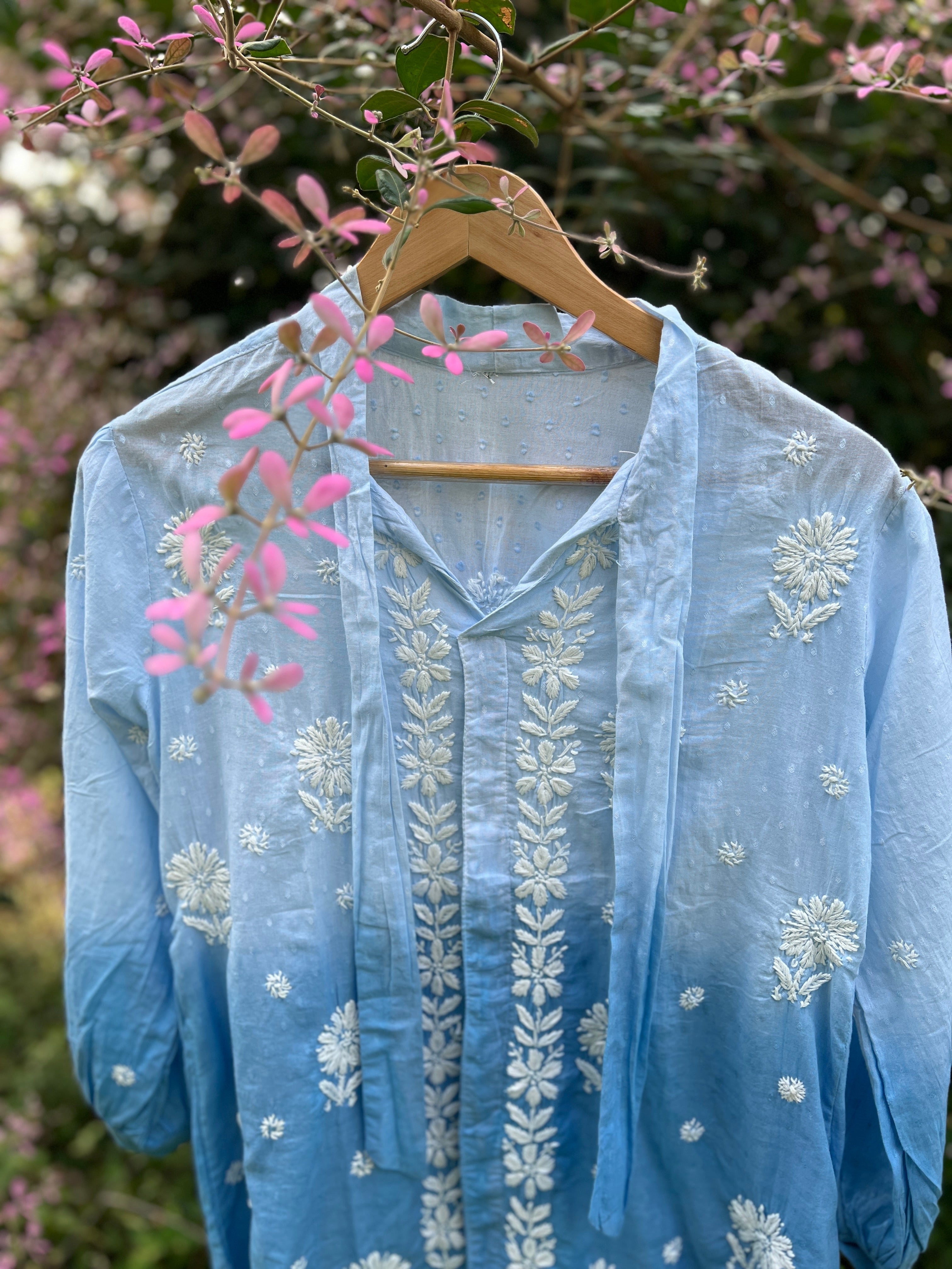 Contemporary Chikankari Cotton Dobby Shirt