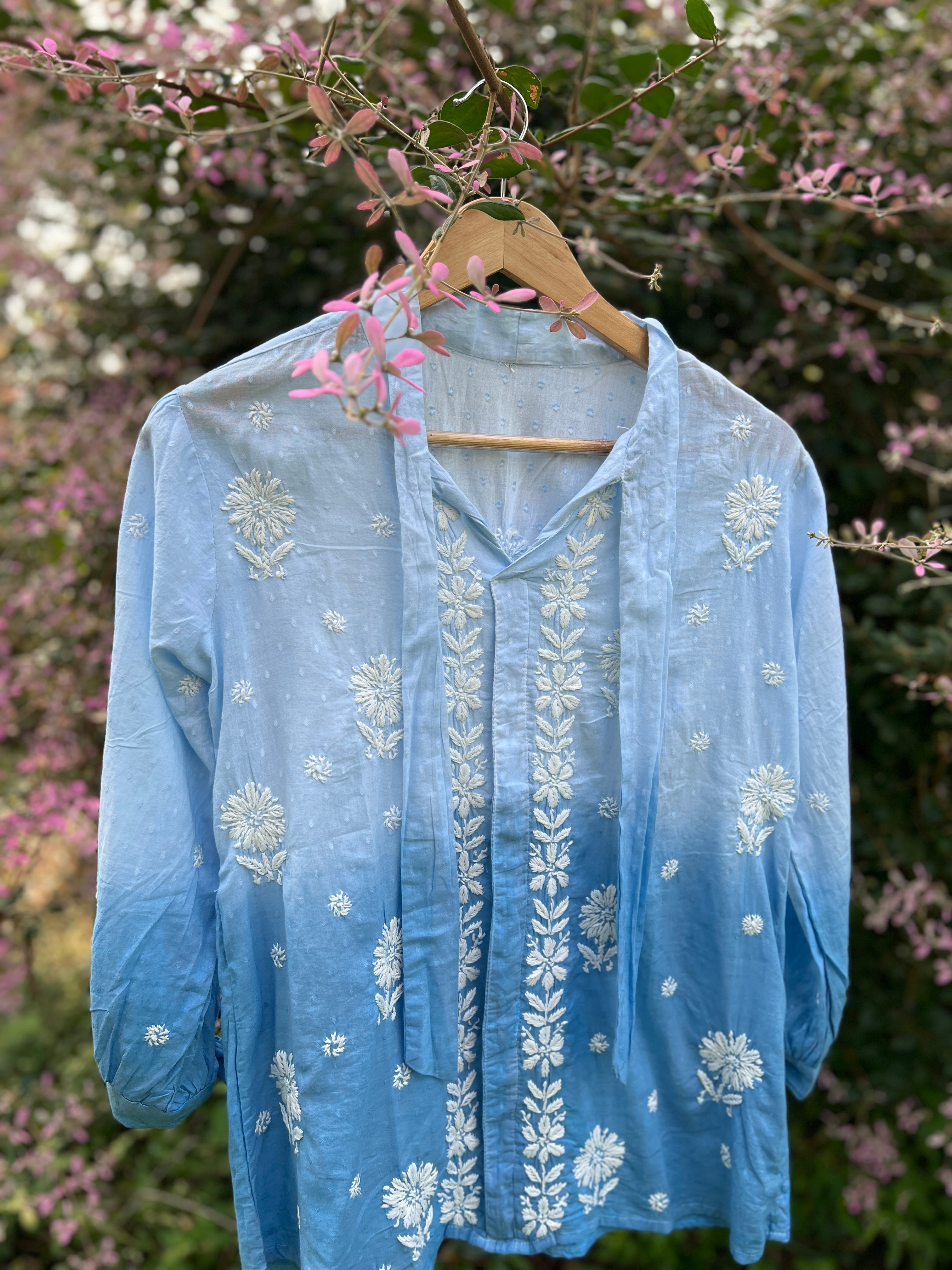 Contemporary Chikankari Cotton Dobby Shirt