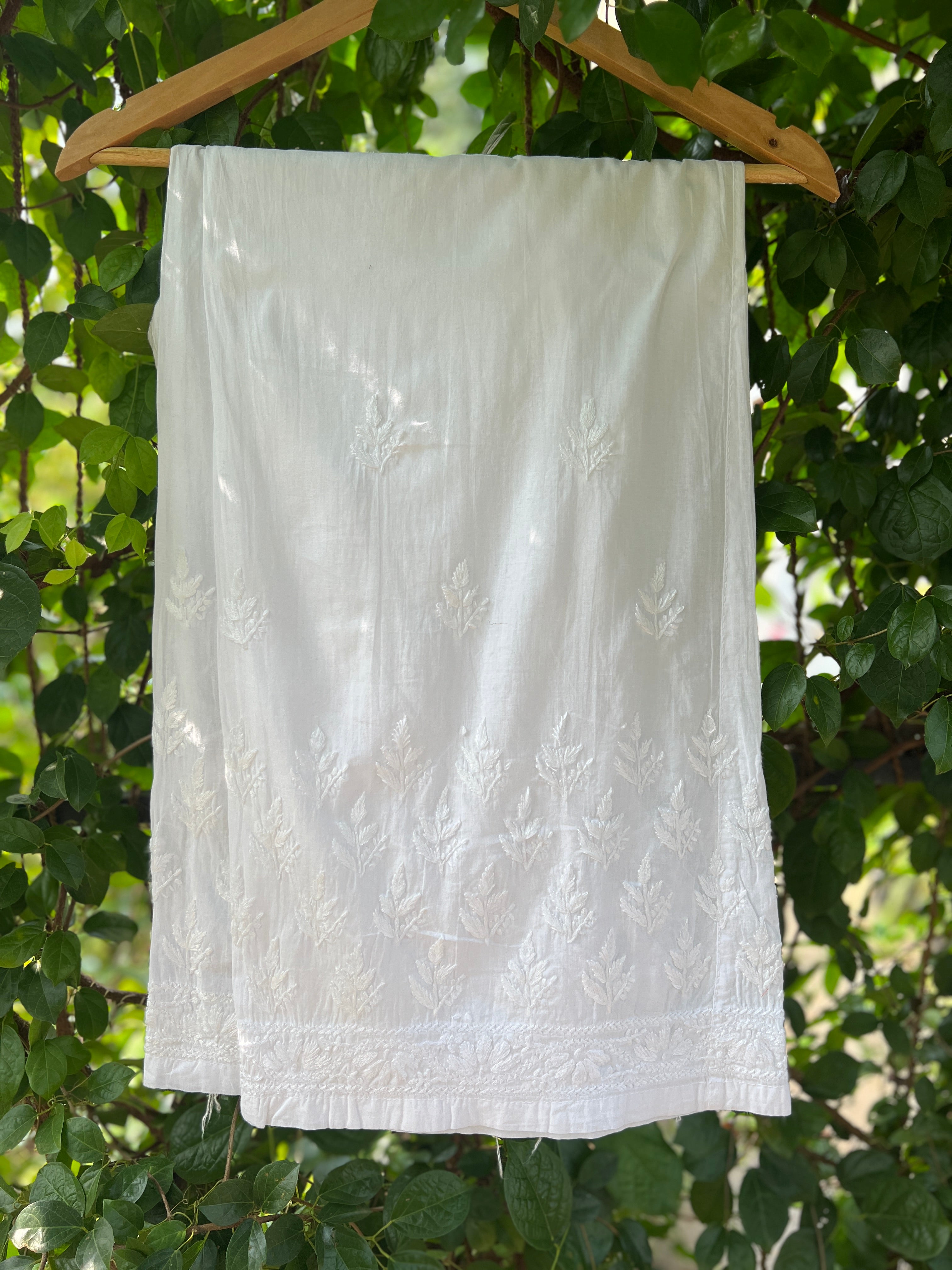 Cotton White straight pants