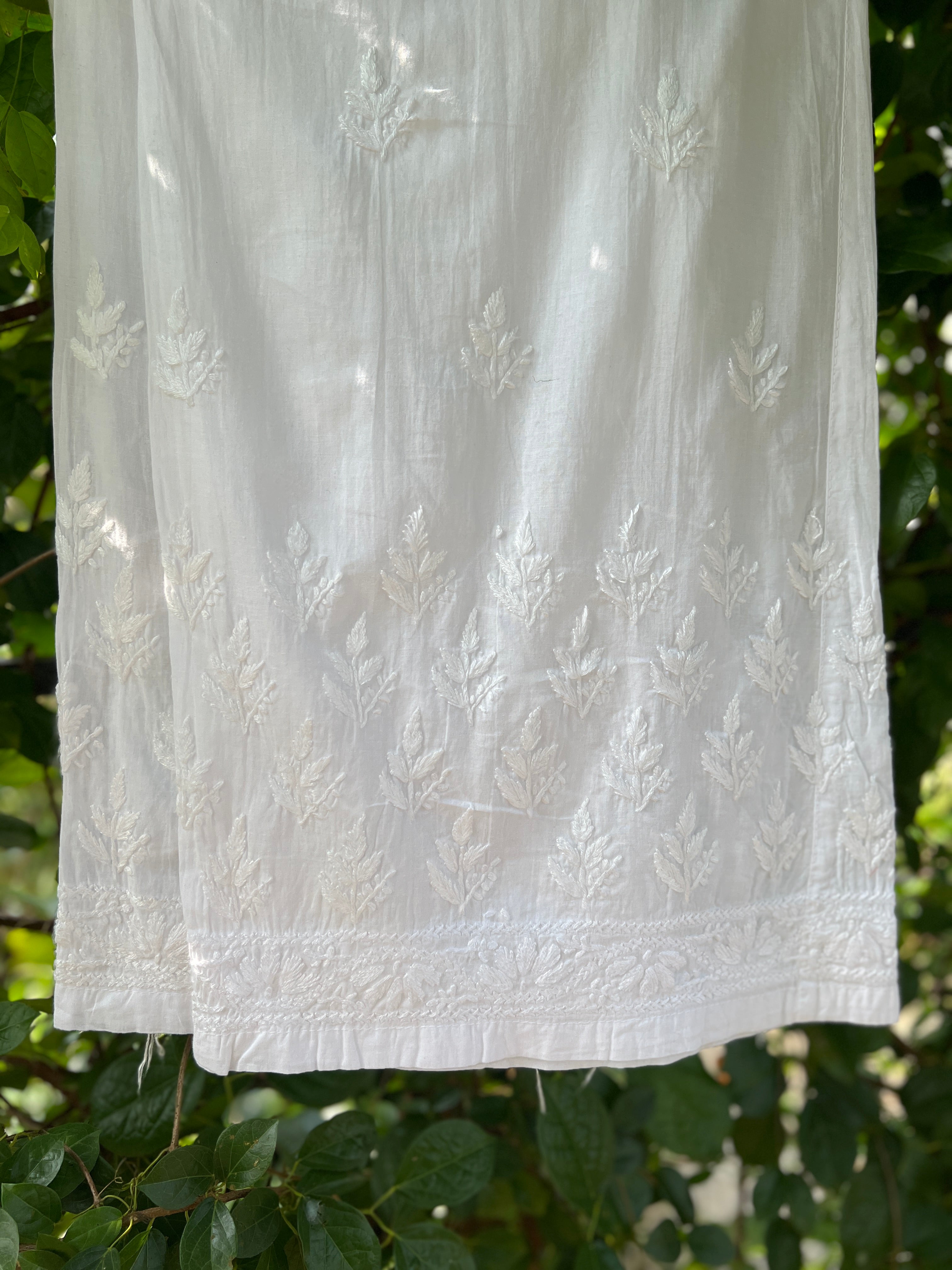 Cotton White straight pants