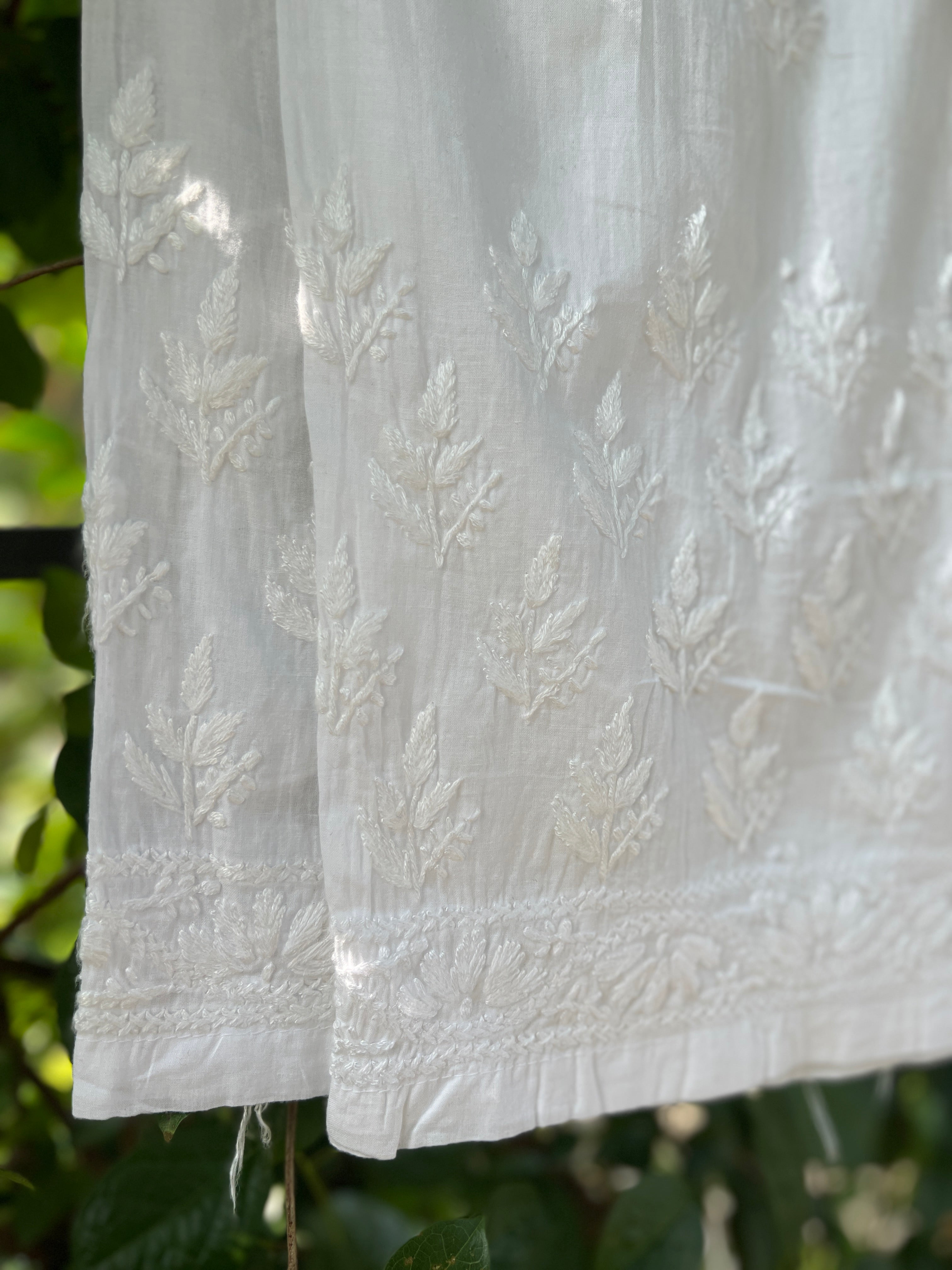 Cotton White straight pants