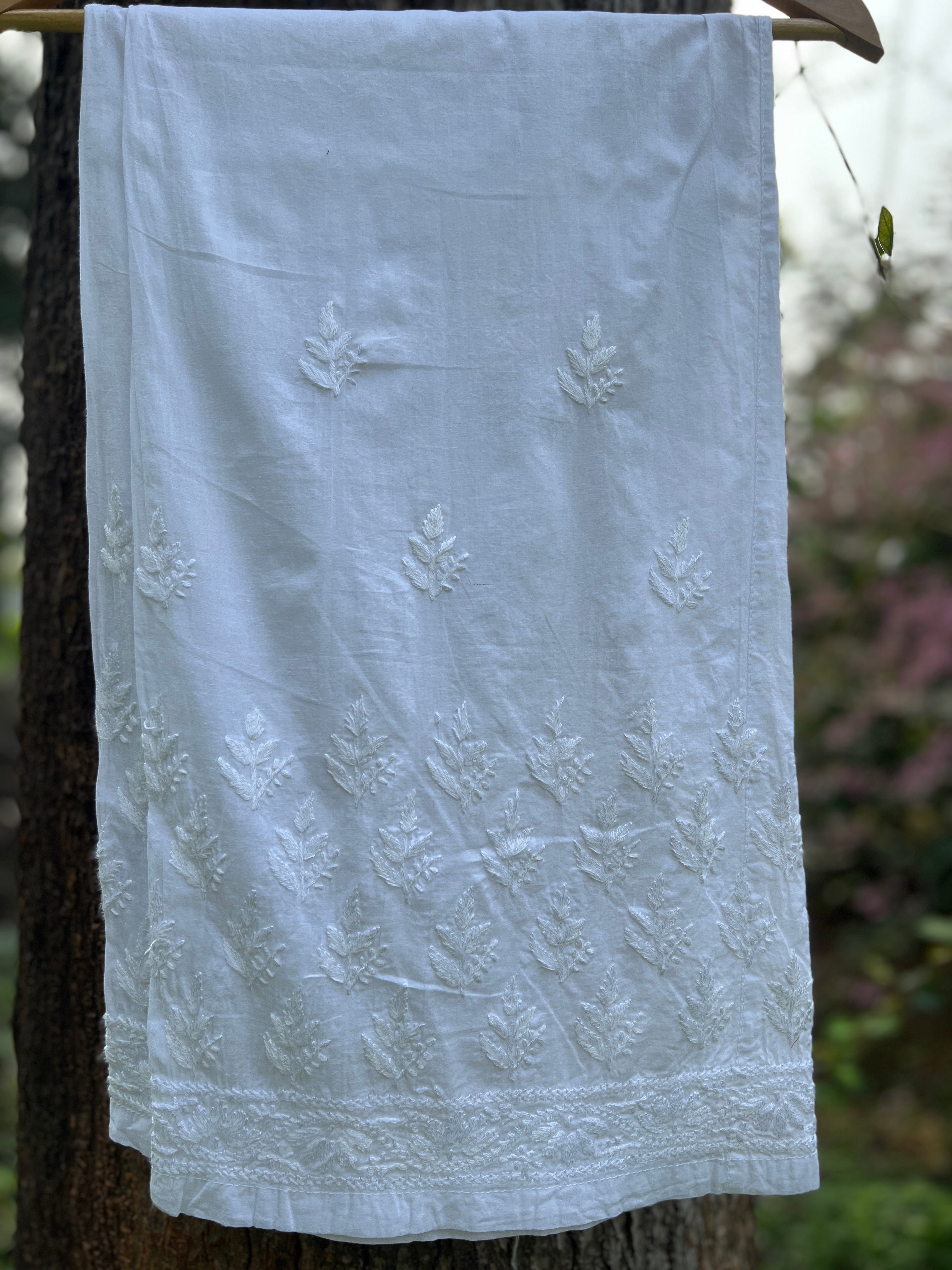 Cotton White straight pants