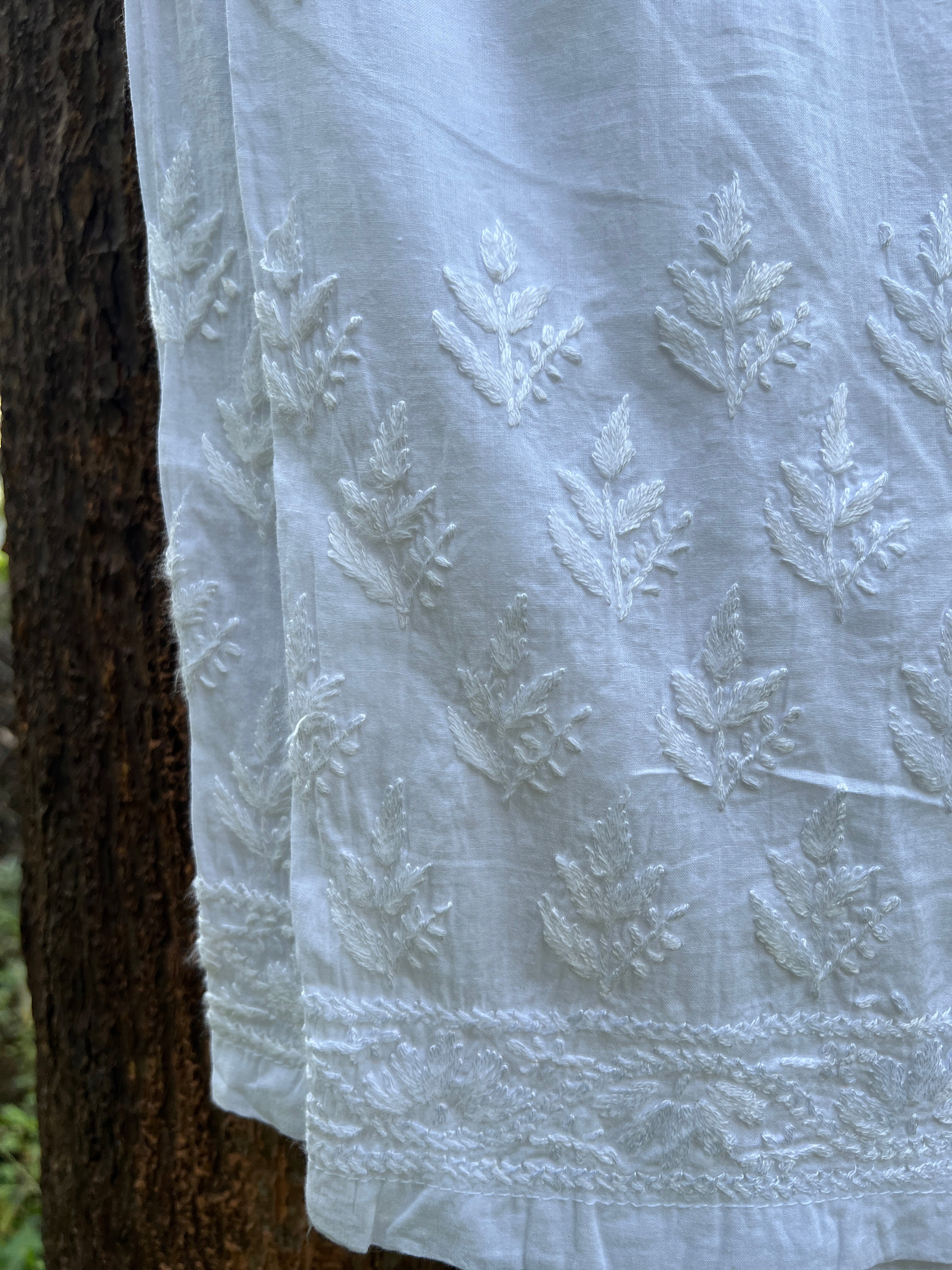 Cotton White straight pants