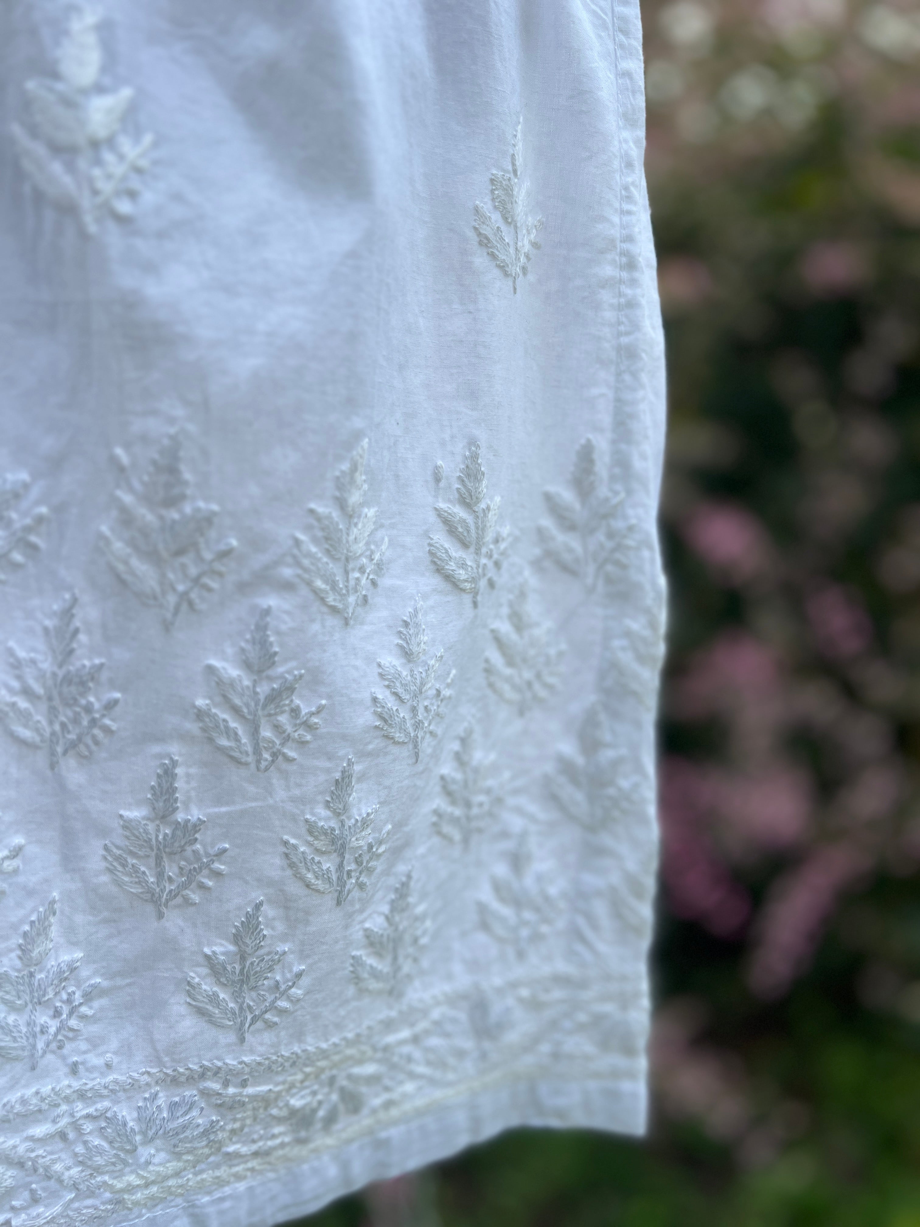 Cotton White straight pants