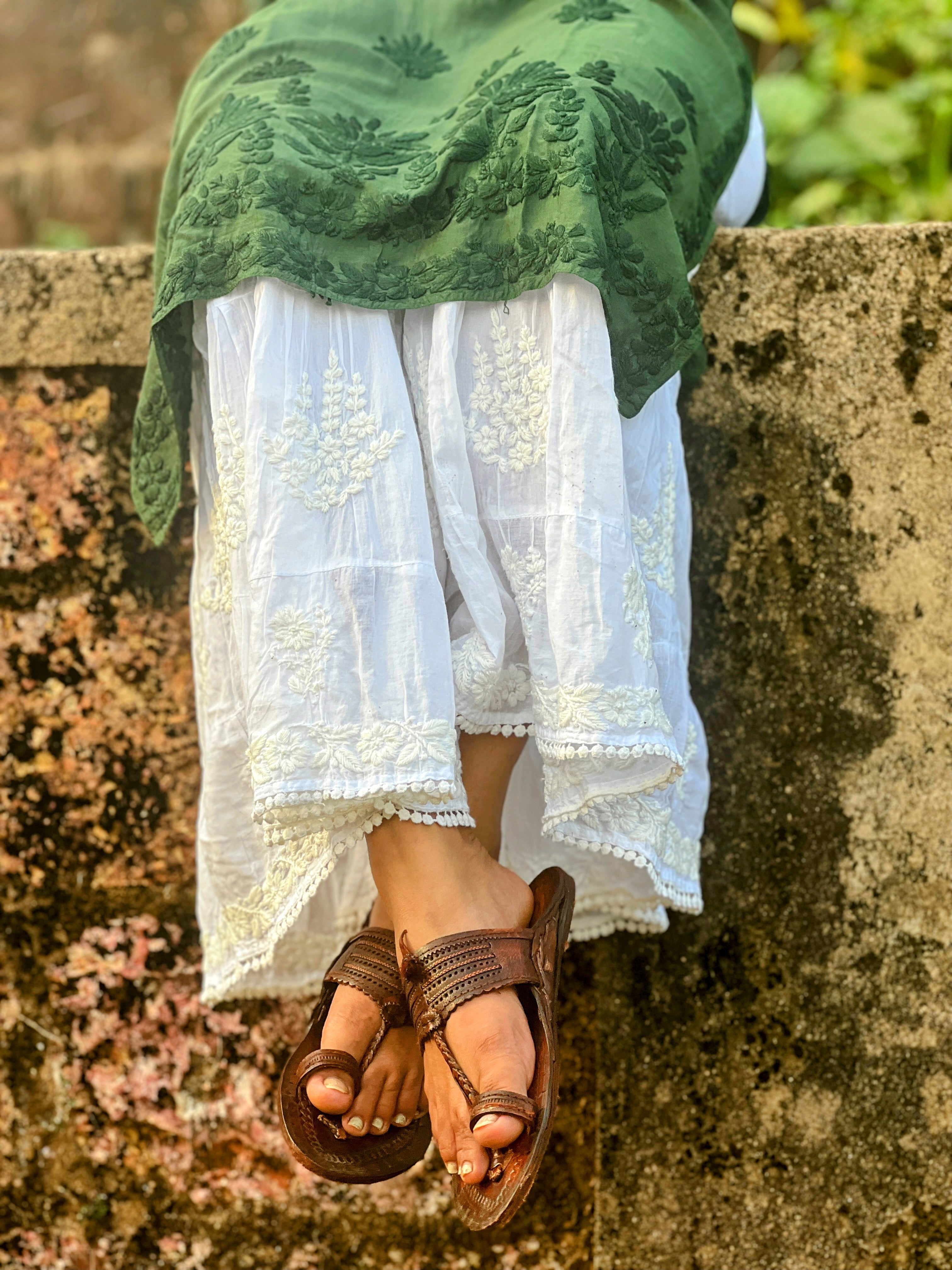 Pure Cotton Heavy Chikankari Sharara Pant