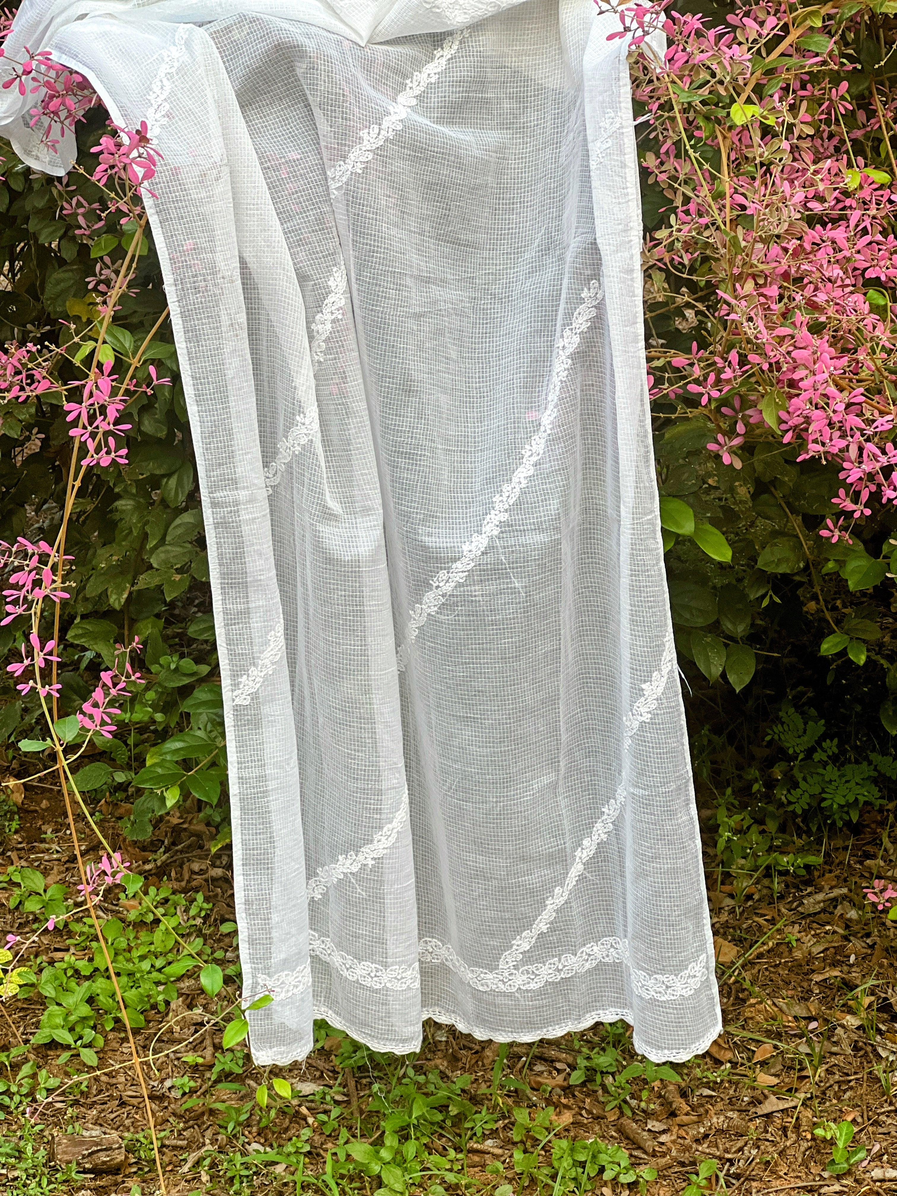 Kota Doria Chikankari Duppatta