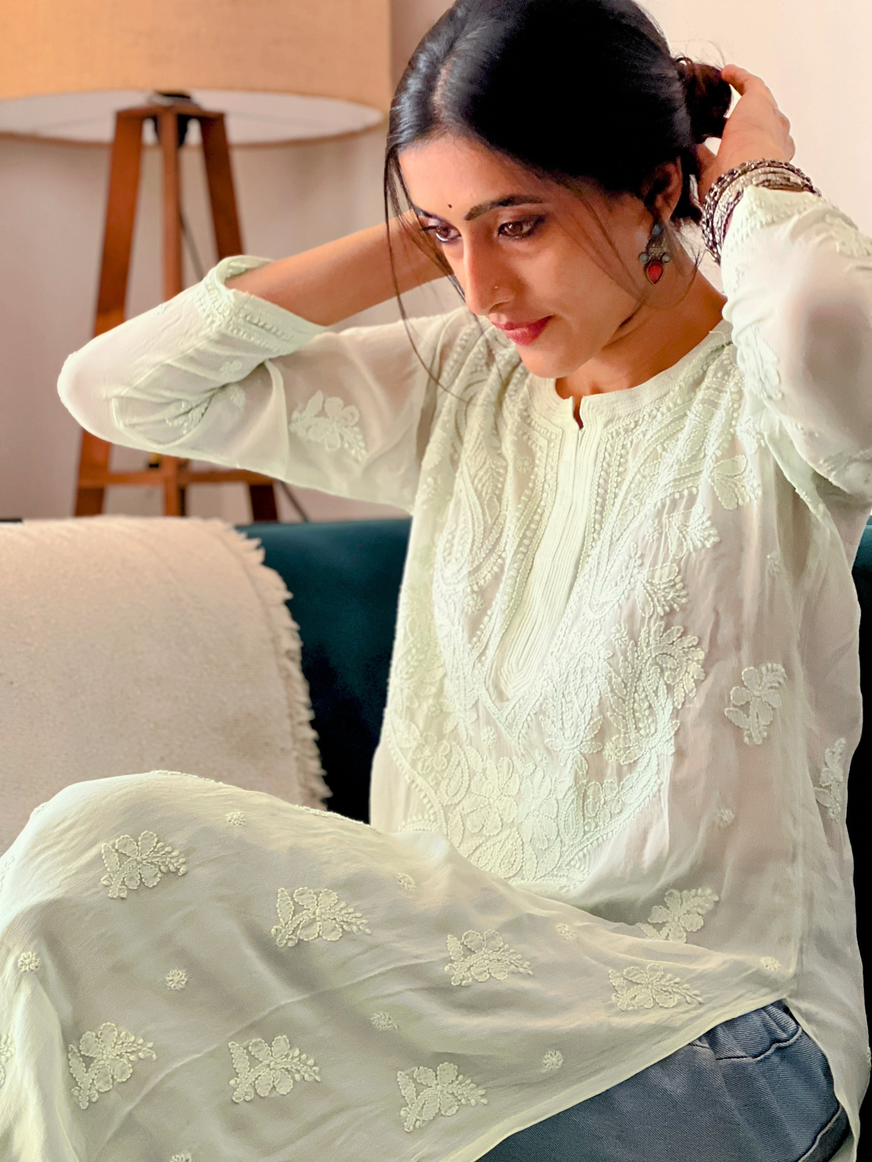 Viscose Chikankari Kurti