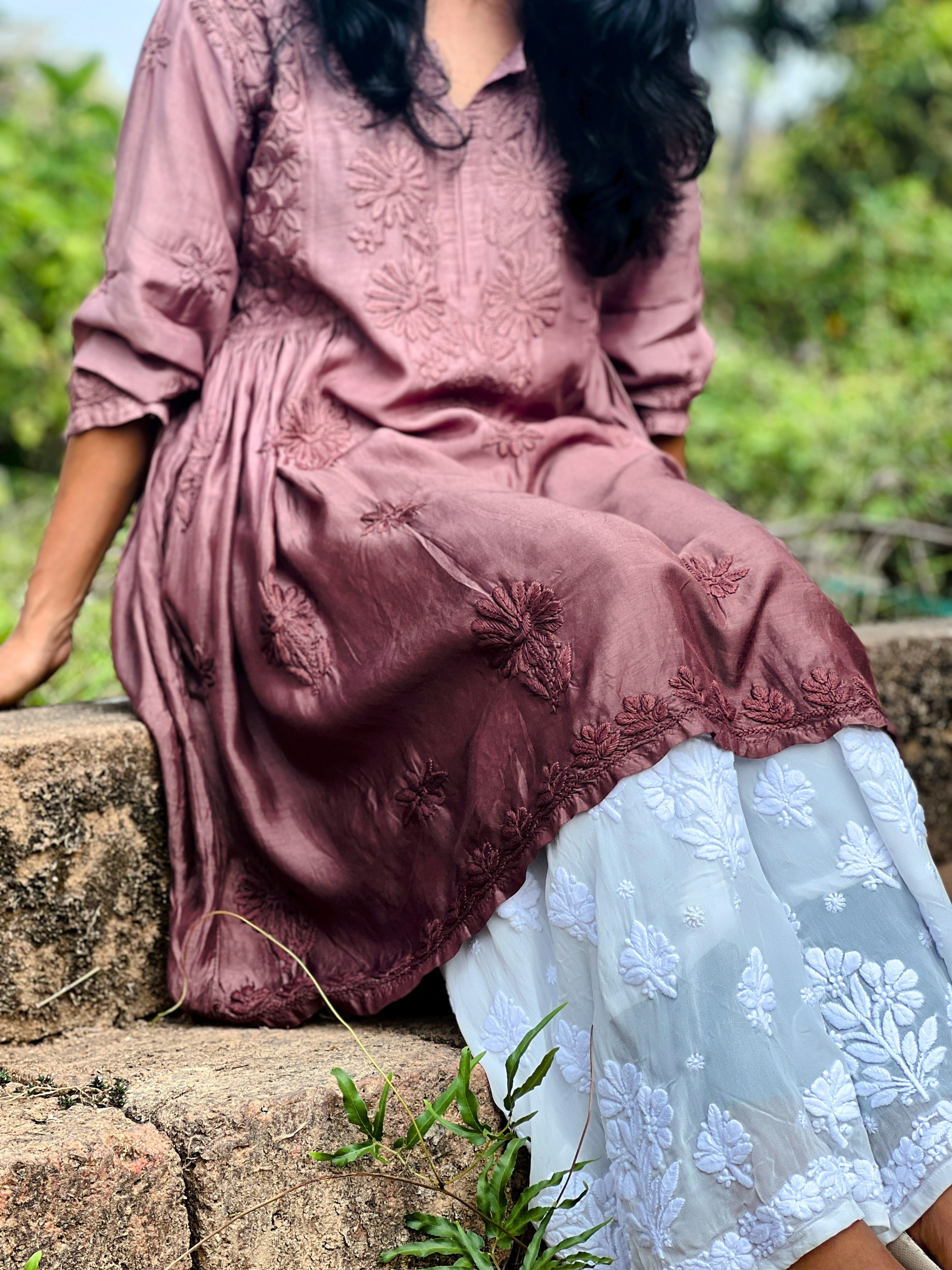 Pure Viscose Chikankari Heavy Work Palazzo