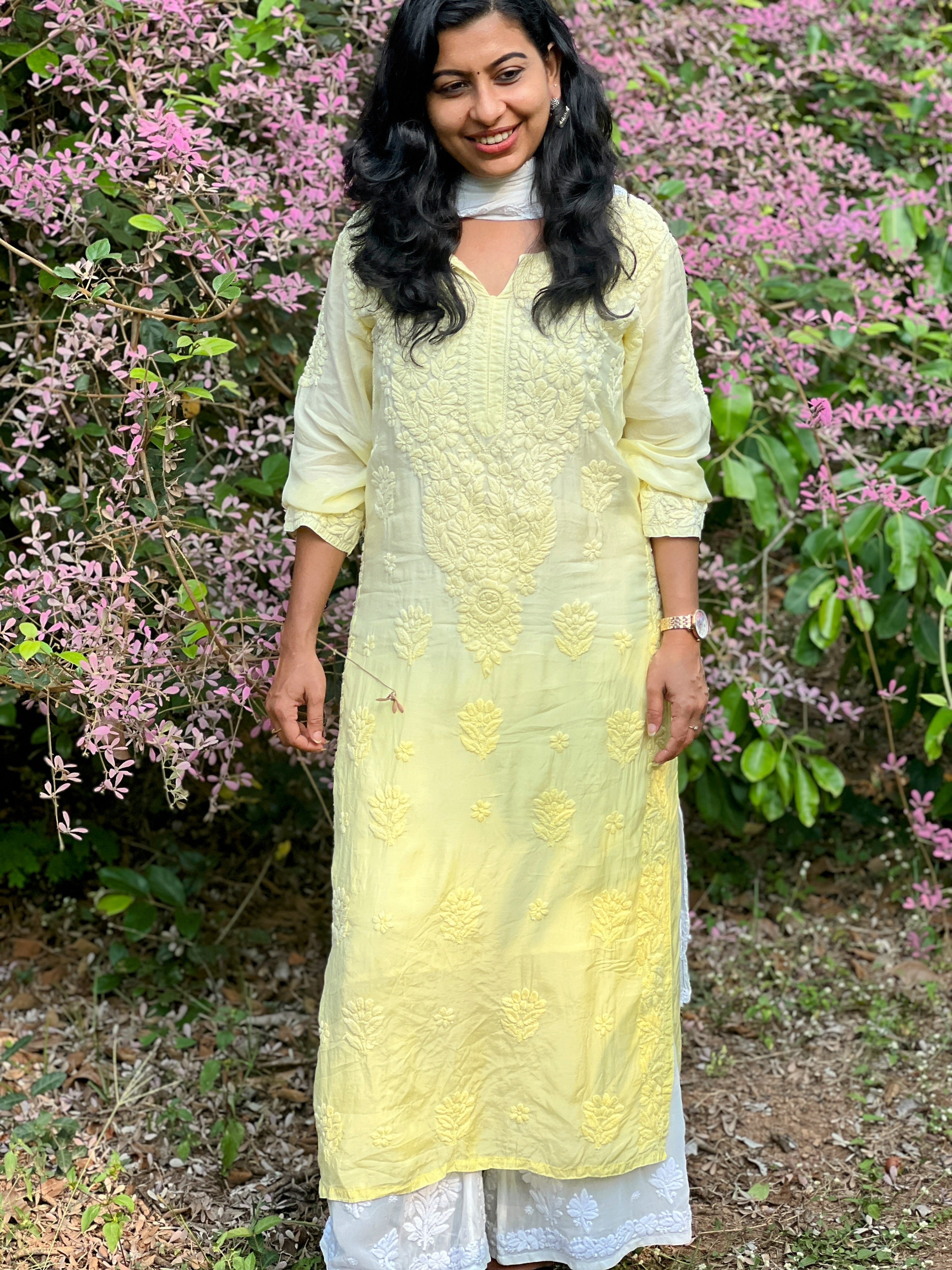 Pure Muslin Chikankari Kurti