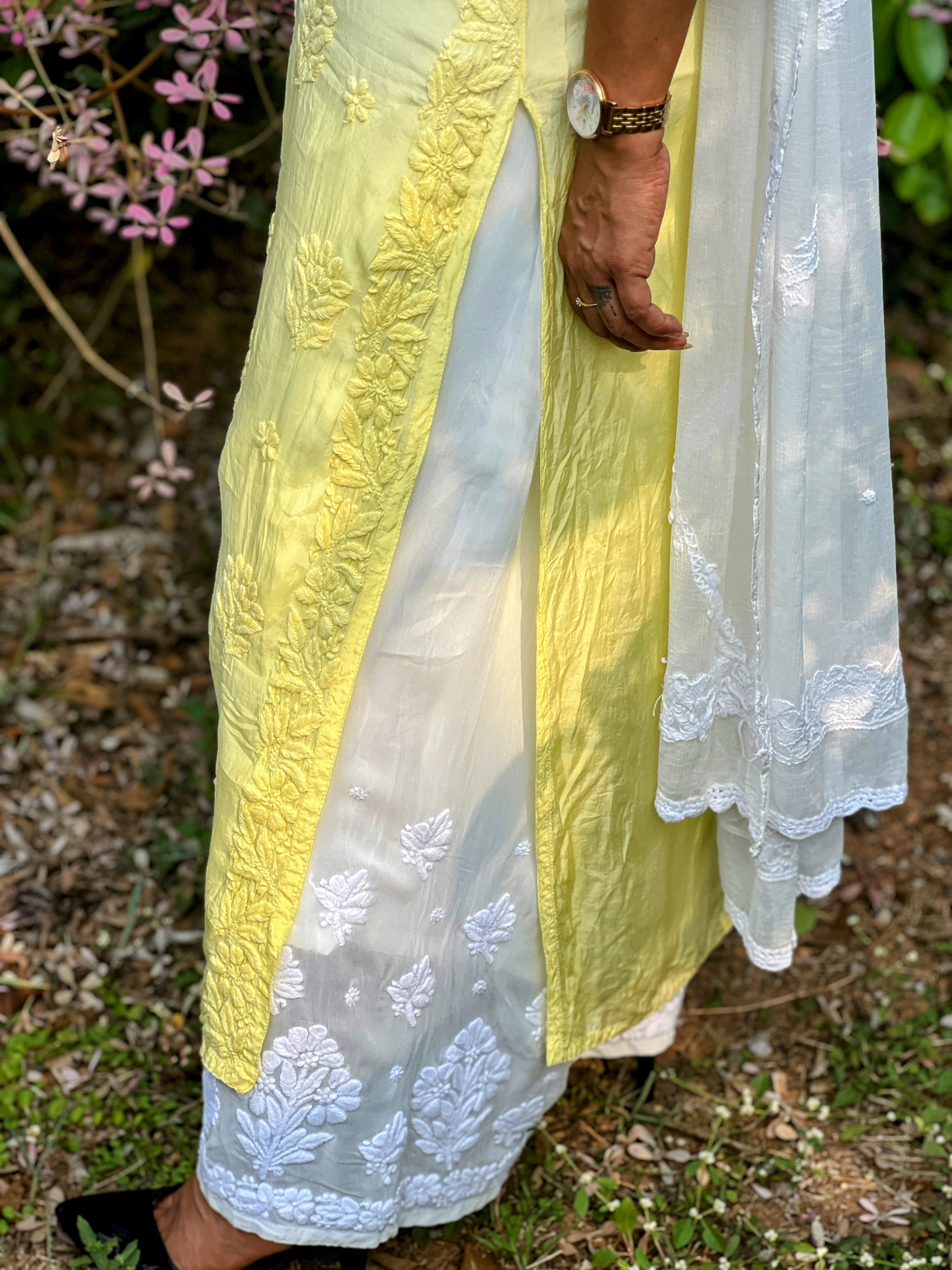 Pure Viscose Chikankari Heavy Work Palazzo