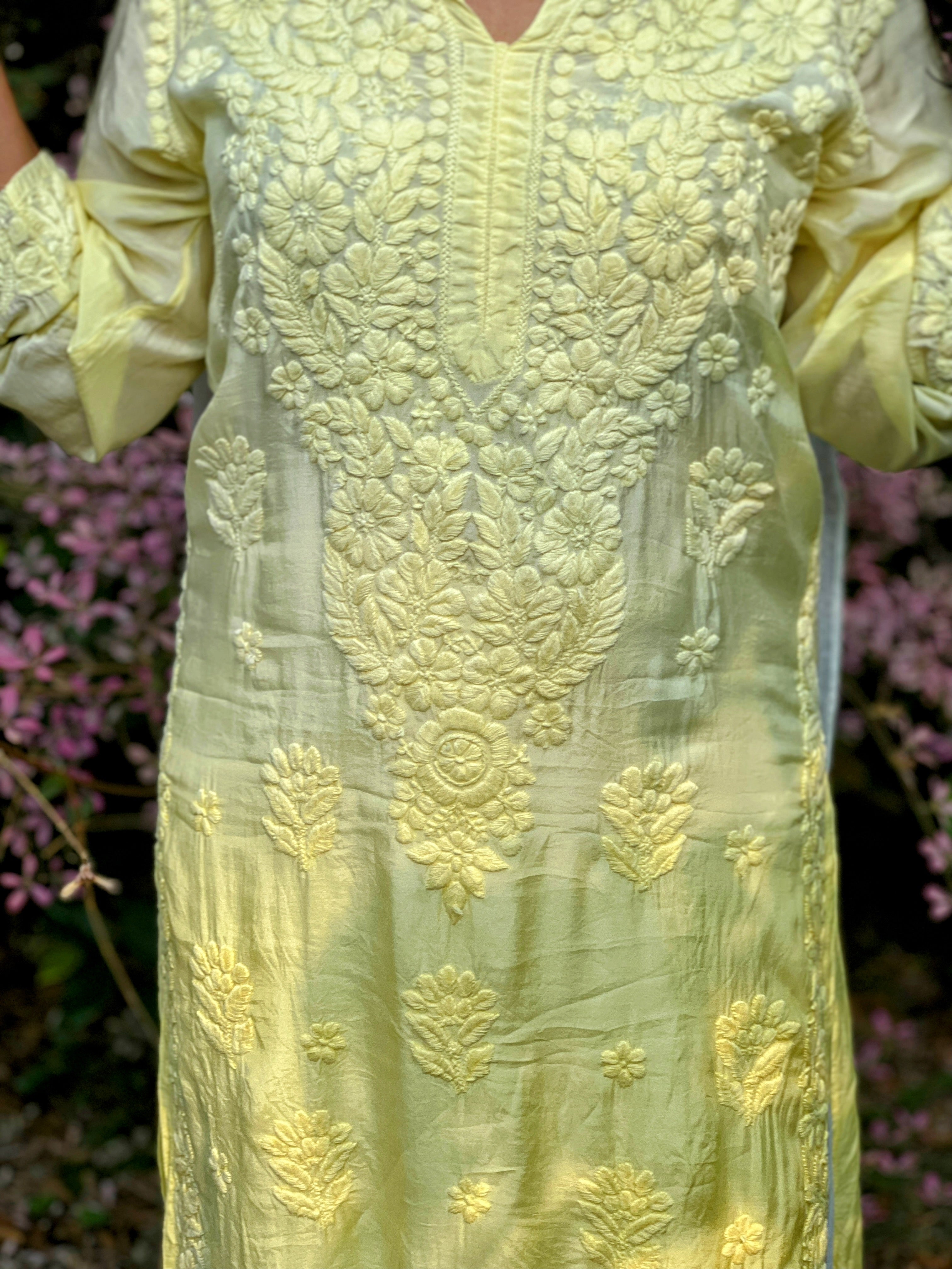 Pure Muslin Chikankari Kurti