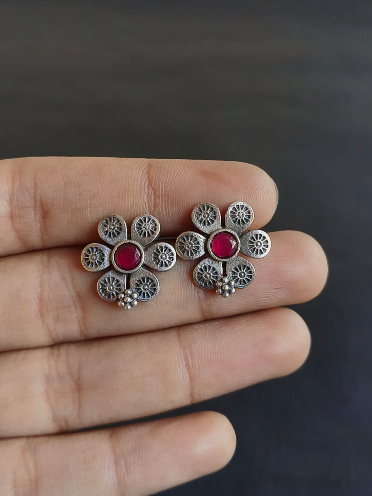 Ruby Blossom Necklace Set