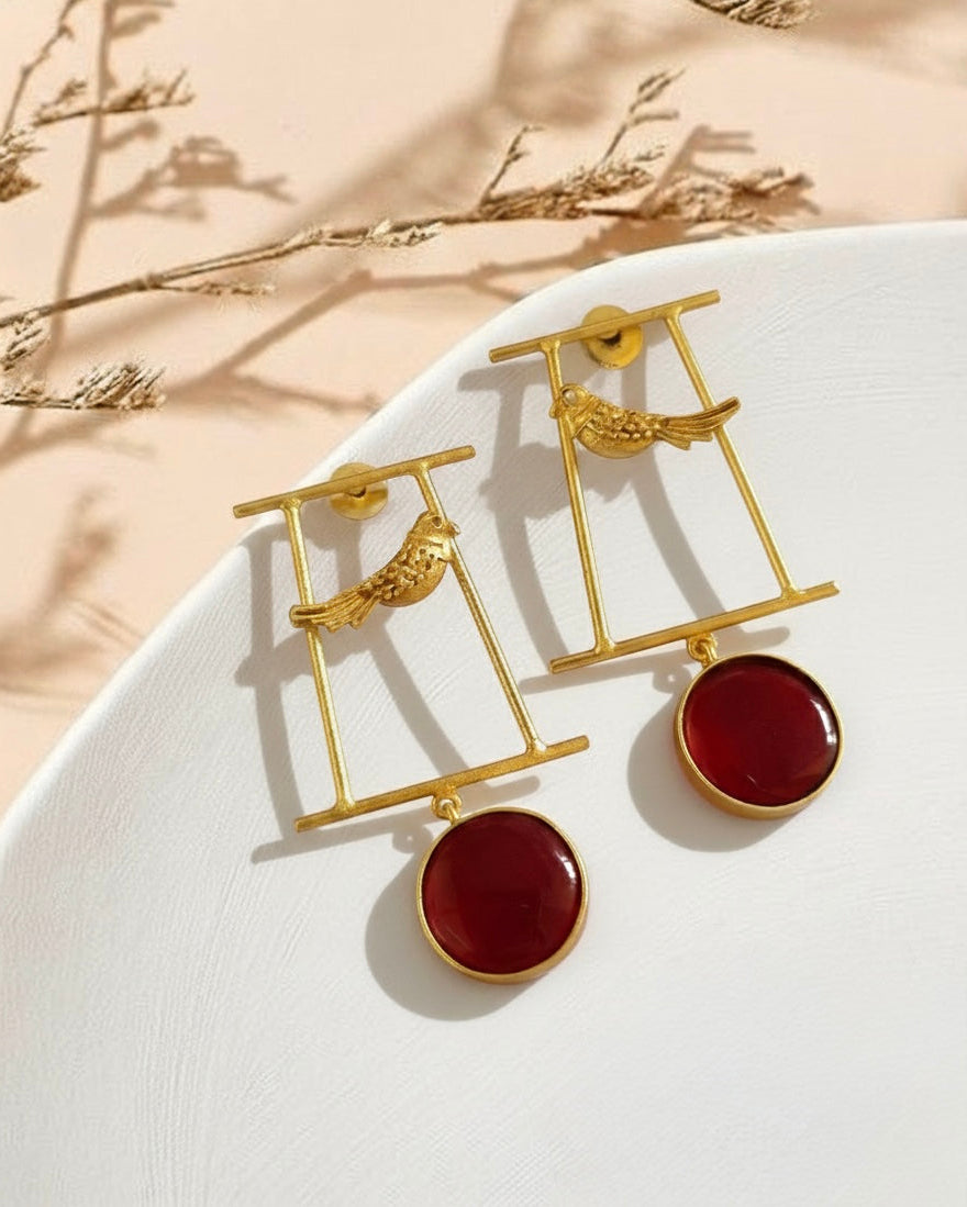 Ruby Bird earrings