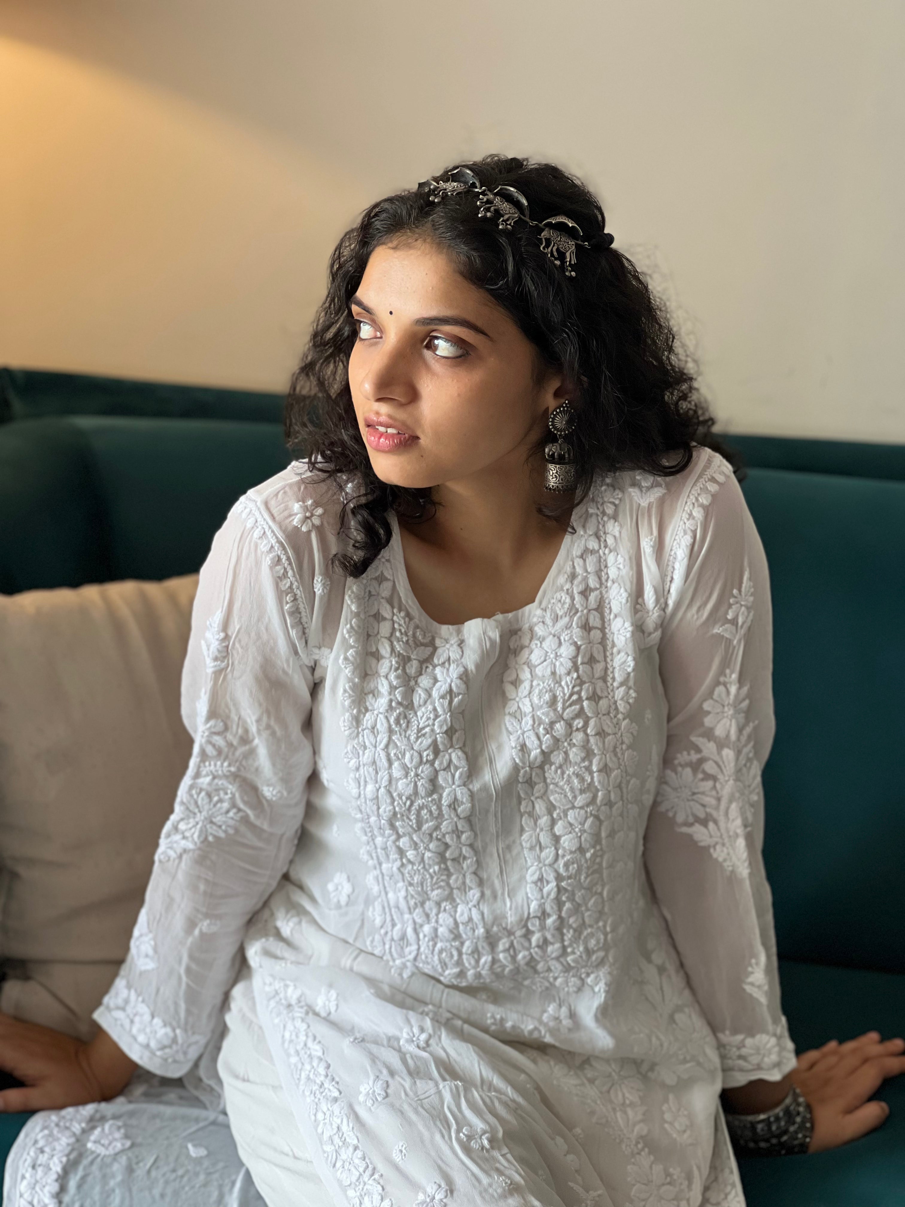 Pure Viscose Chikankari Kurti