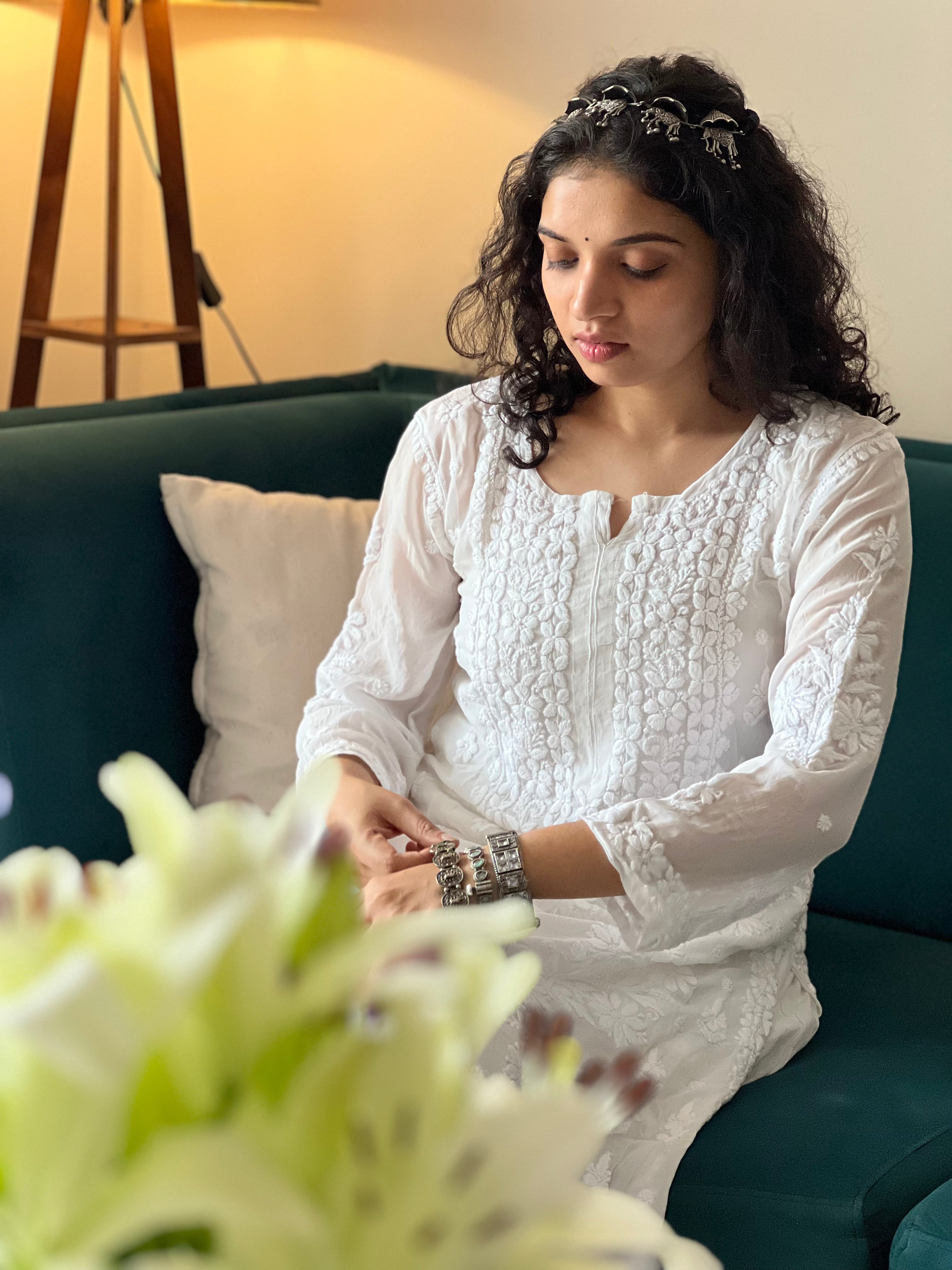 Pure Viscose Chikankari Kurti