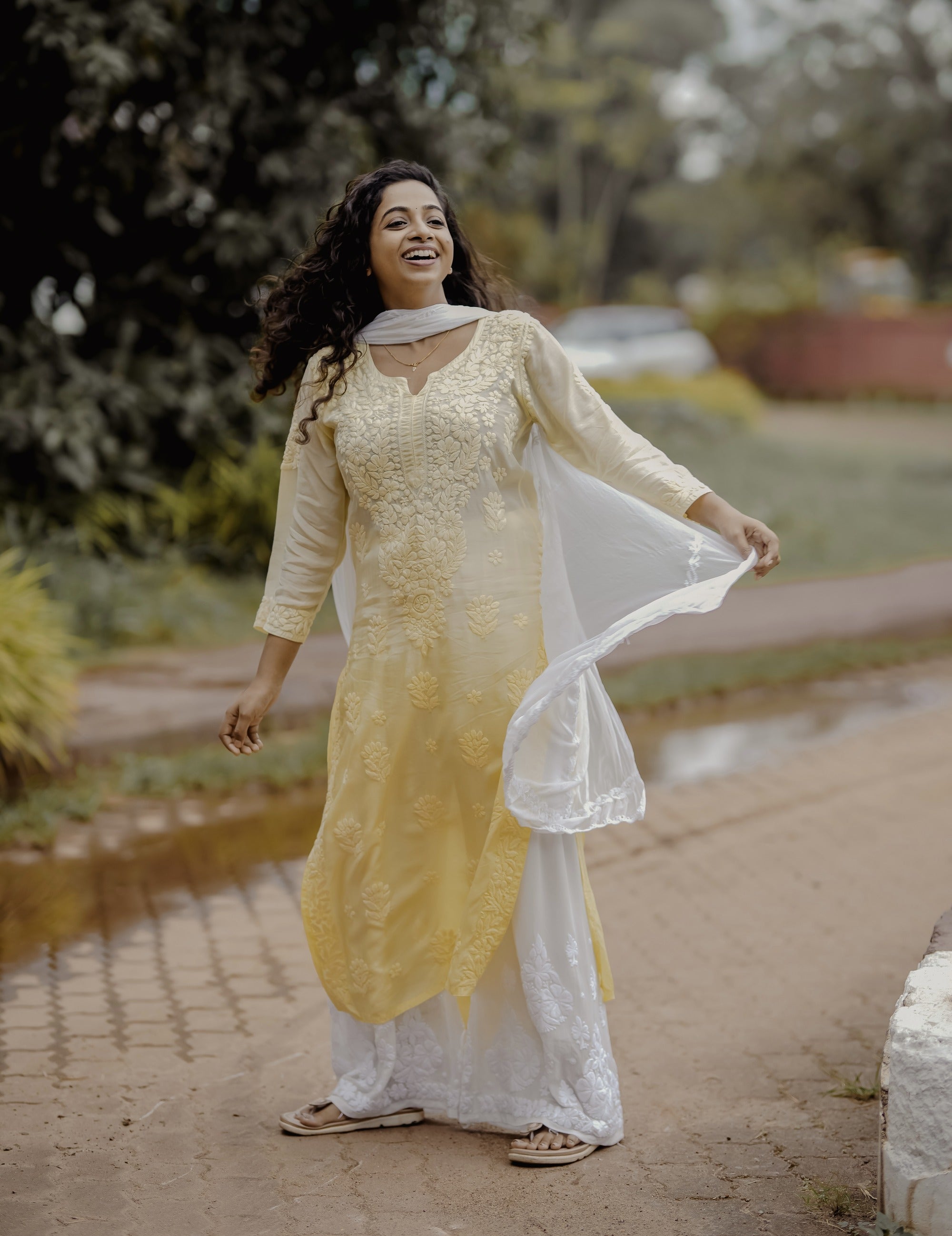 Pure Muslin Chikankari Kurti