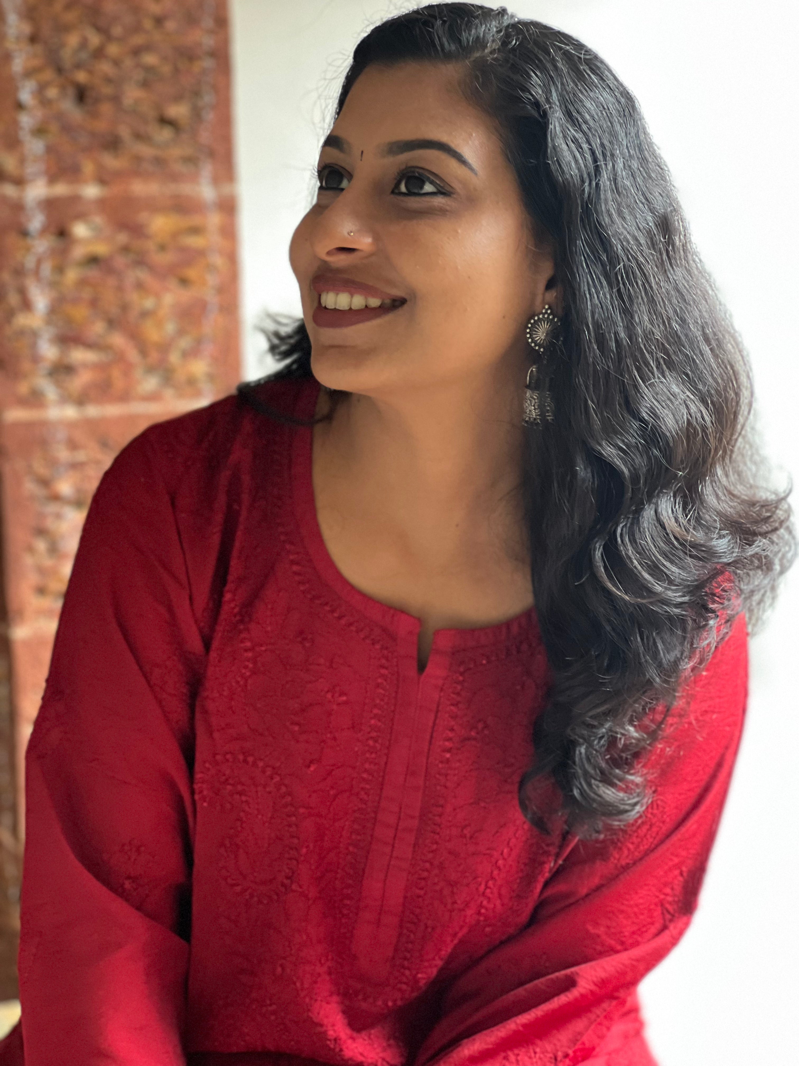 Chanderi Chikankari Straight Kurti