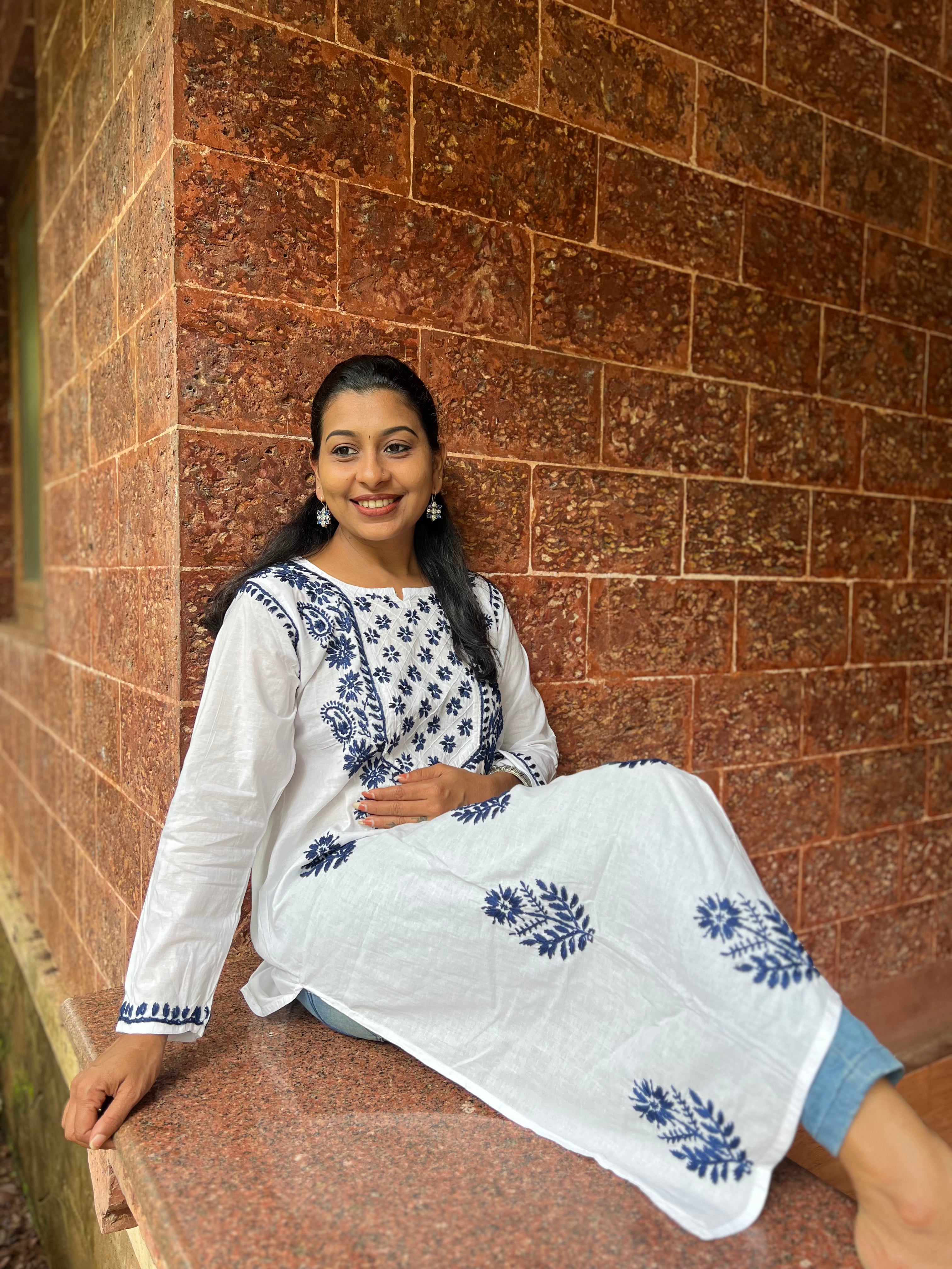 Pure Cotton Chikankari kurti
