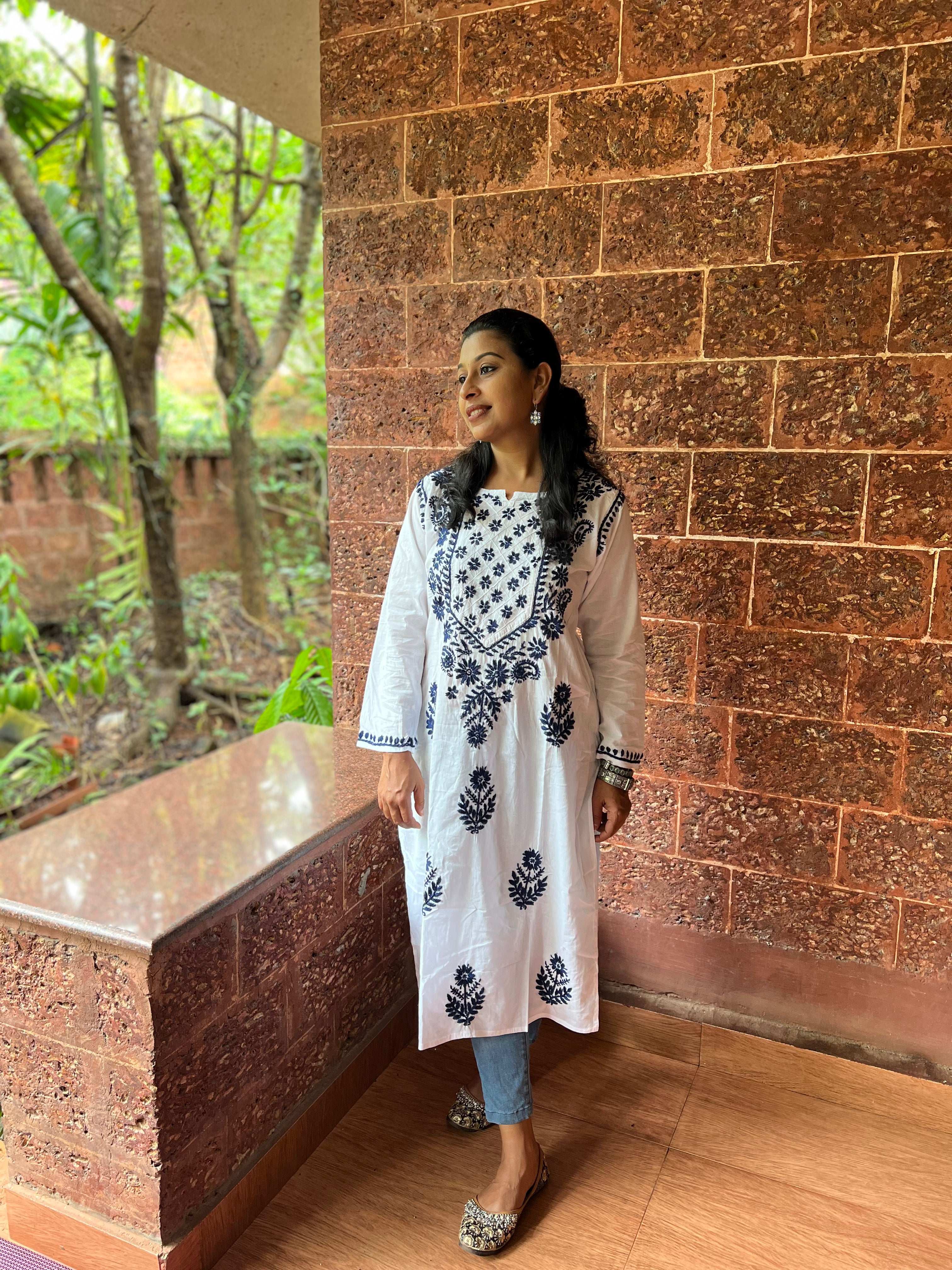 Pure Cotton Chikankari kurti