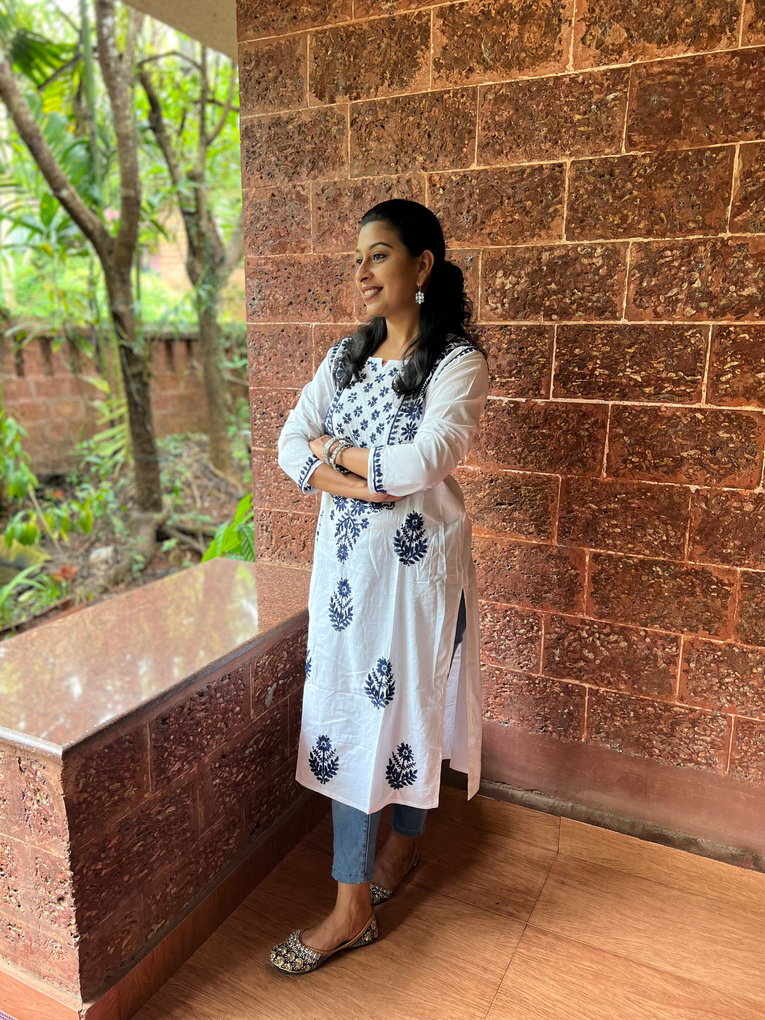 Pure Cotton Chikankari kurti