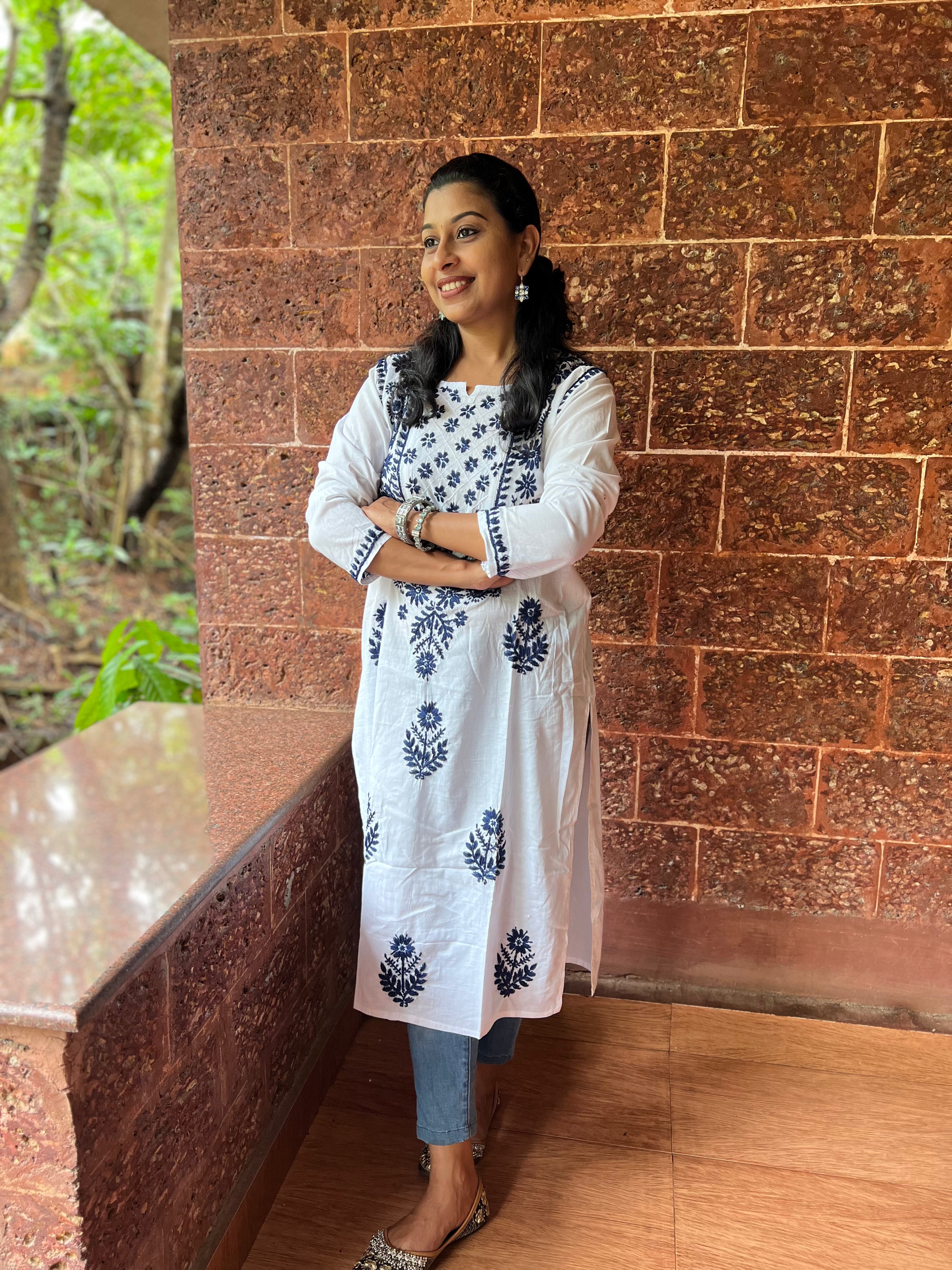 Pure Cotton Chikankari kurti