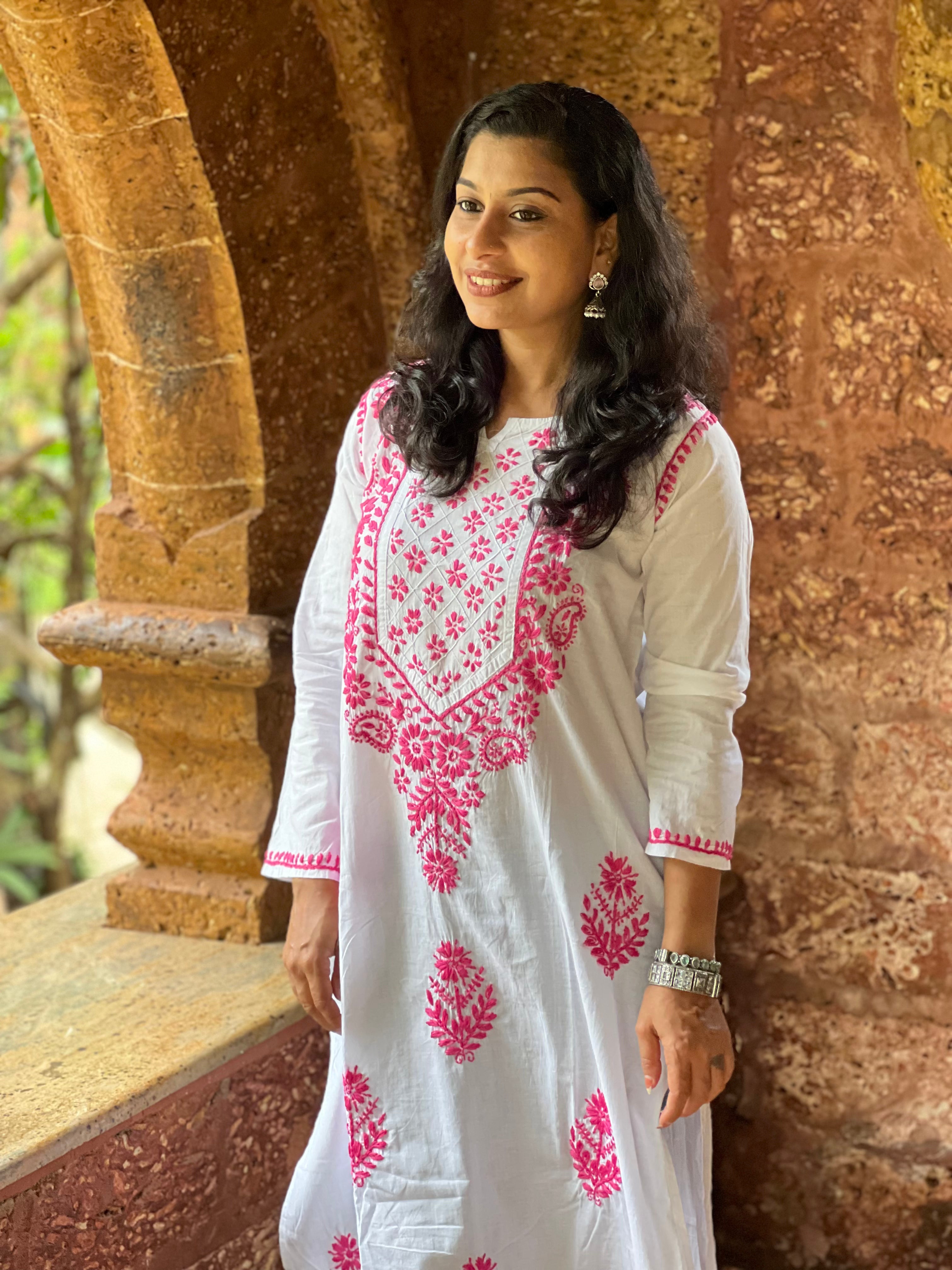 Pure Cotton Chikankari kurti