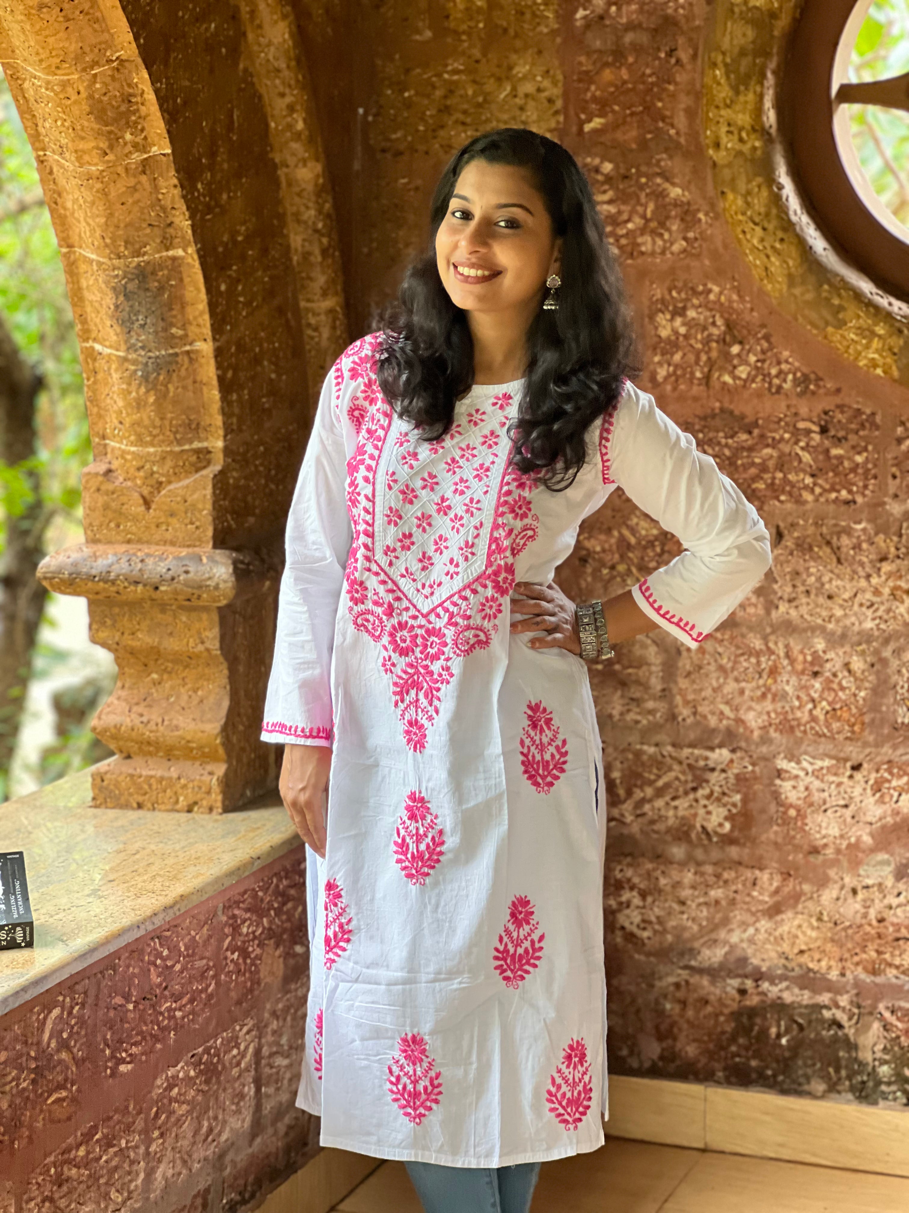Pure Cotton Chikankari kurti