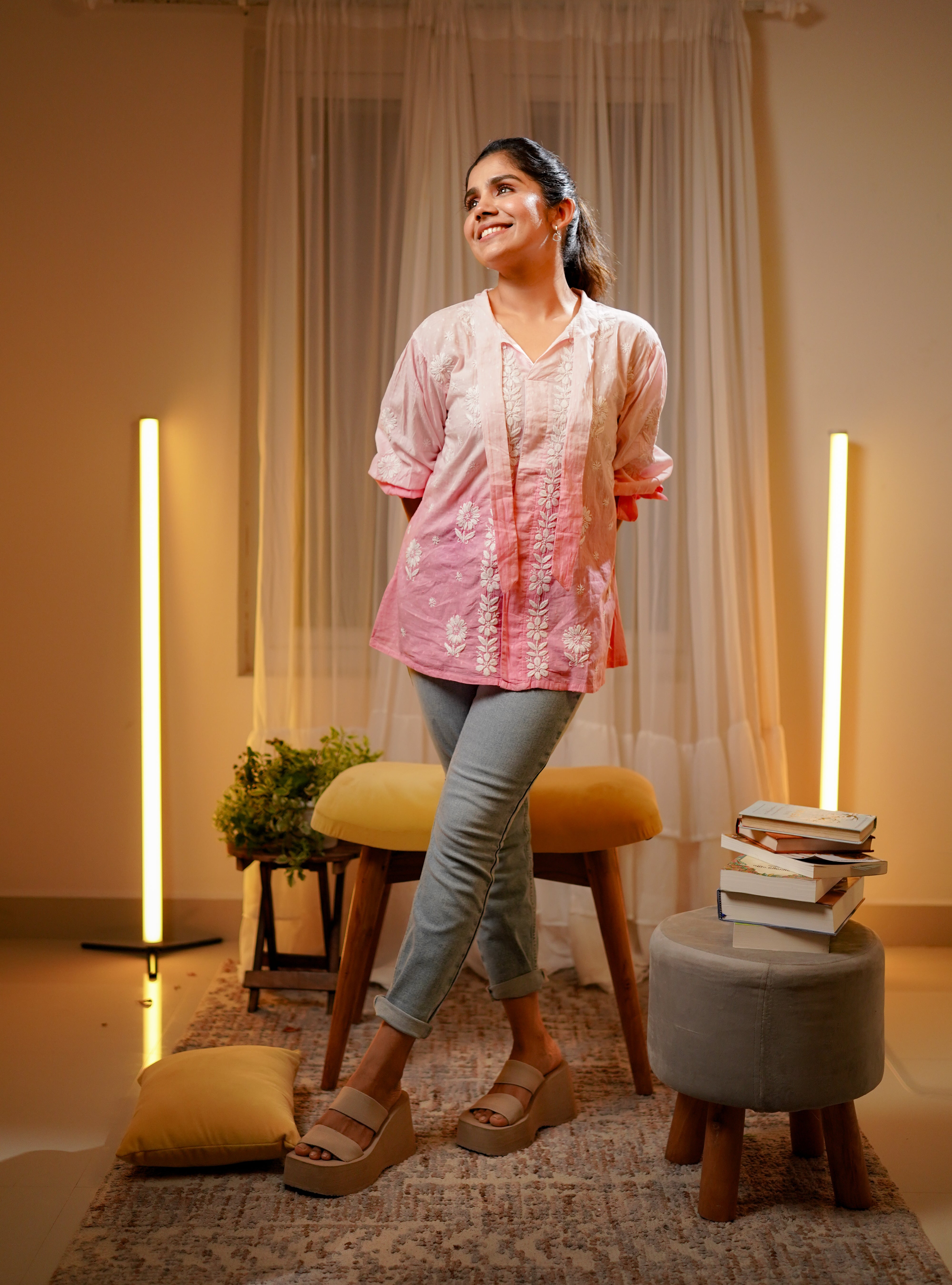 Contemporary Chikankari Cotton Dobby Shirt